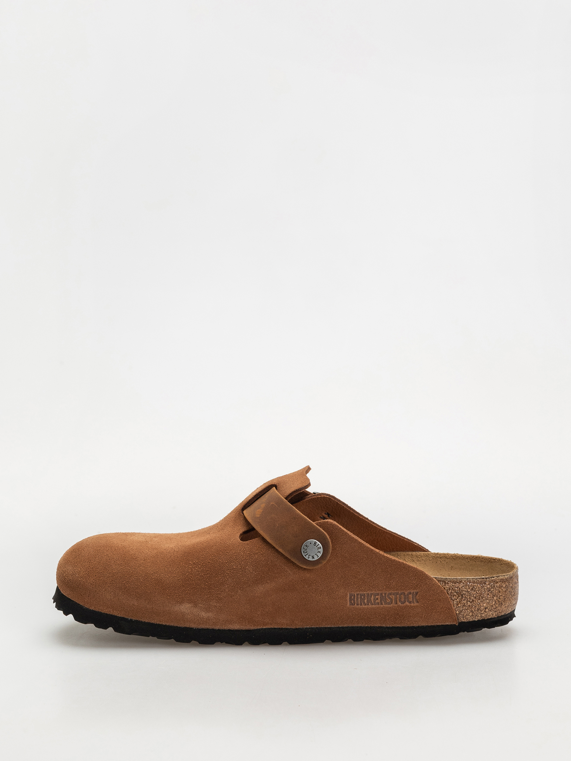 Plážovky Birkenstock Boston Suede Oiled Leather Regular (cognac)