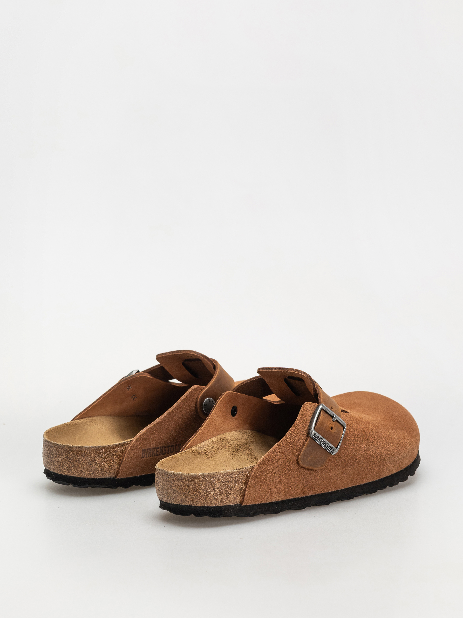 Plážovky Birkenstock Boston Suede Oiled Leather Regular (cognac)