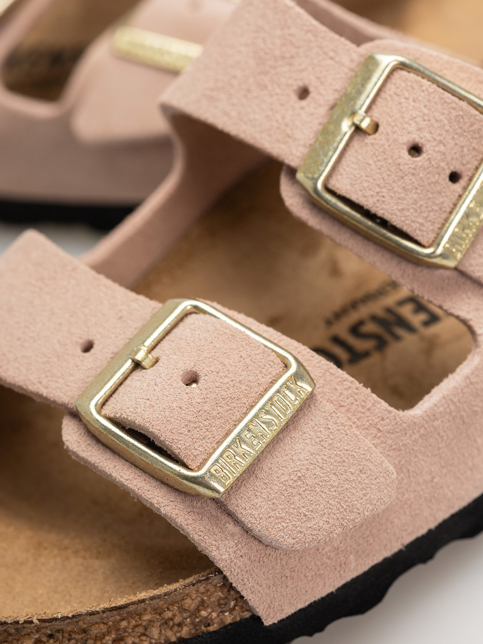 Plážovky Birkenstock Arizona Suede Leather Narrow Wmn (light rose)