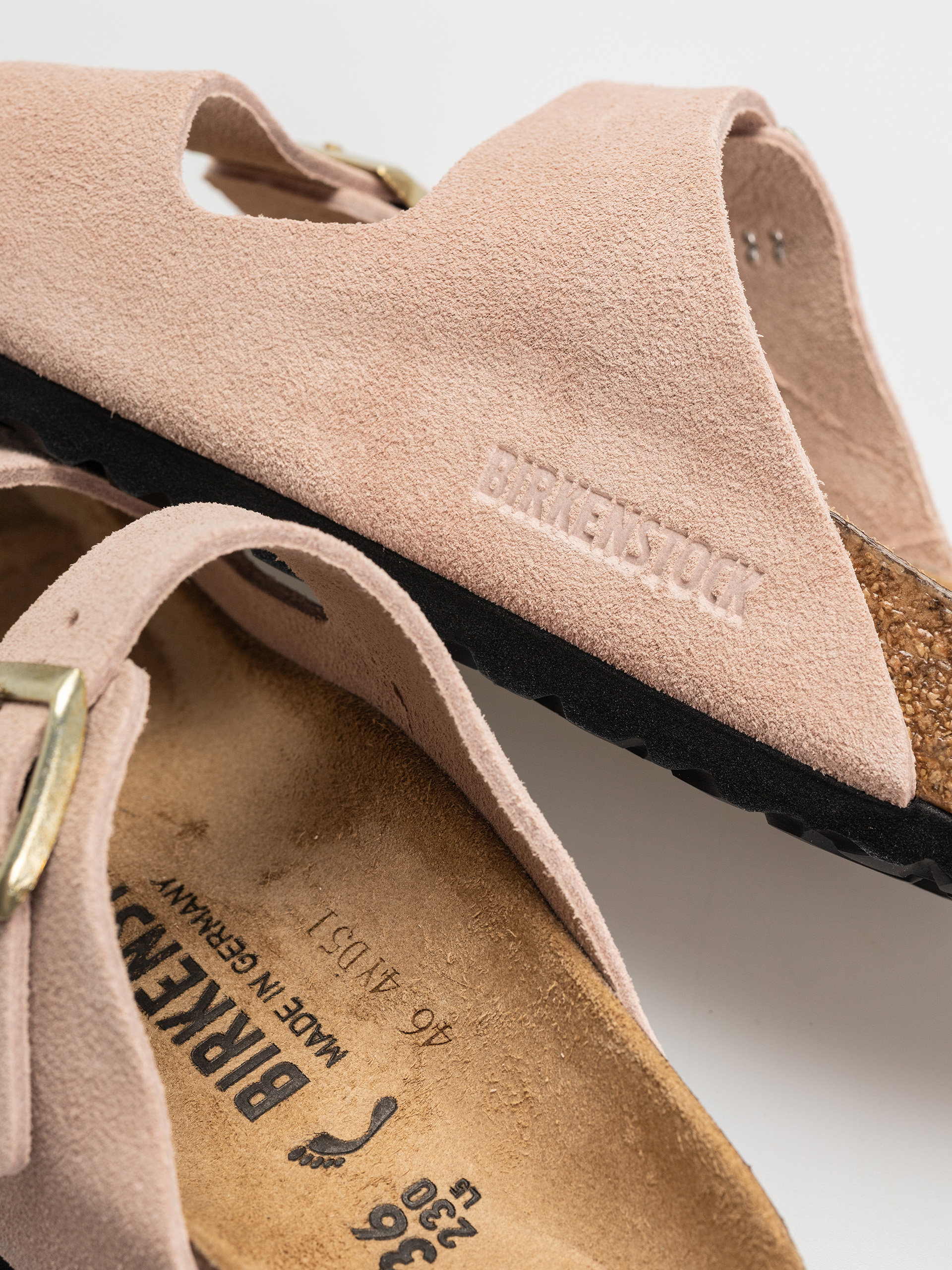 Plážovky Birkenstock Arizona Suede Leather Narrow Wmn (light rose)