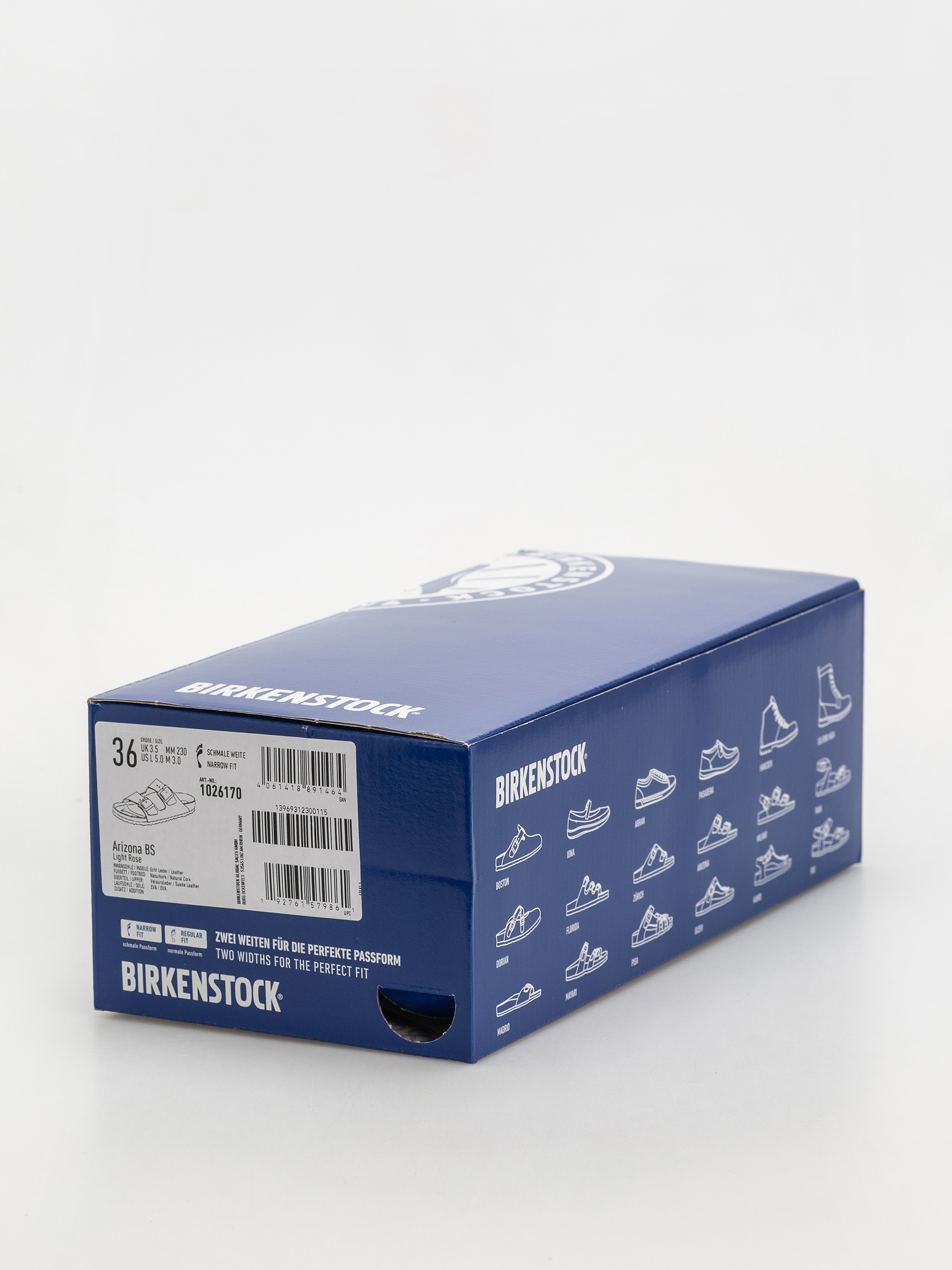 Plážovky Birkenstock Arizona Suede Leather Narrow Wmn (light rose)