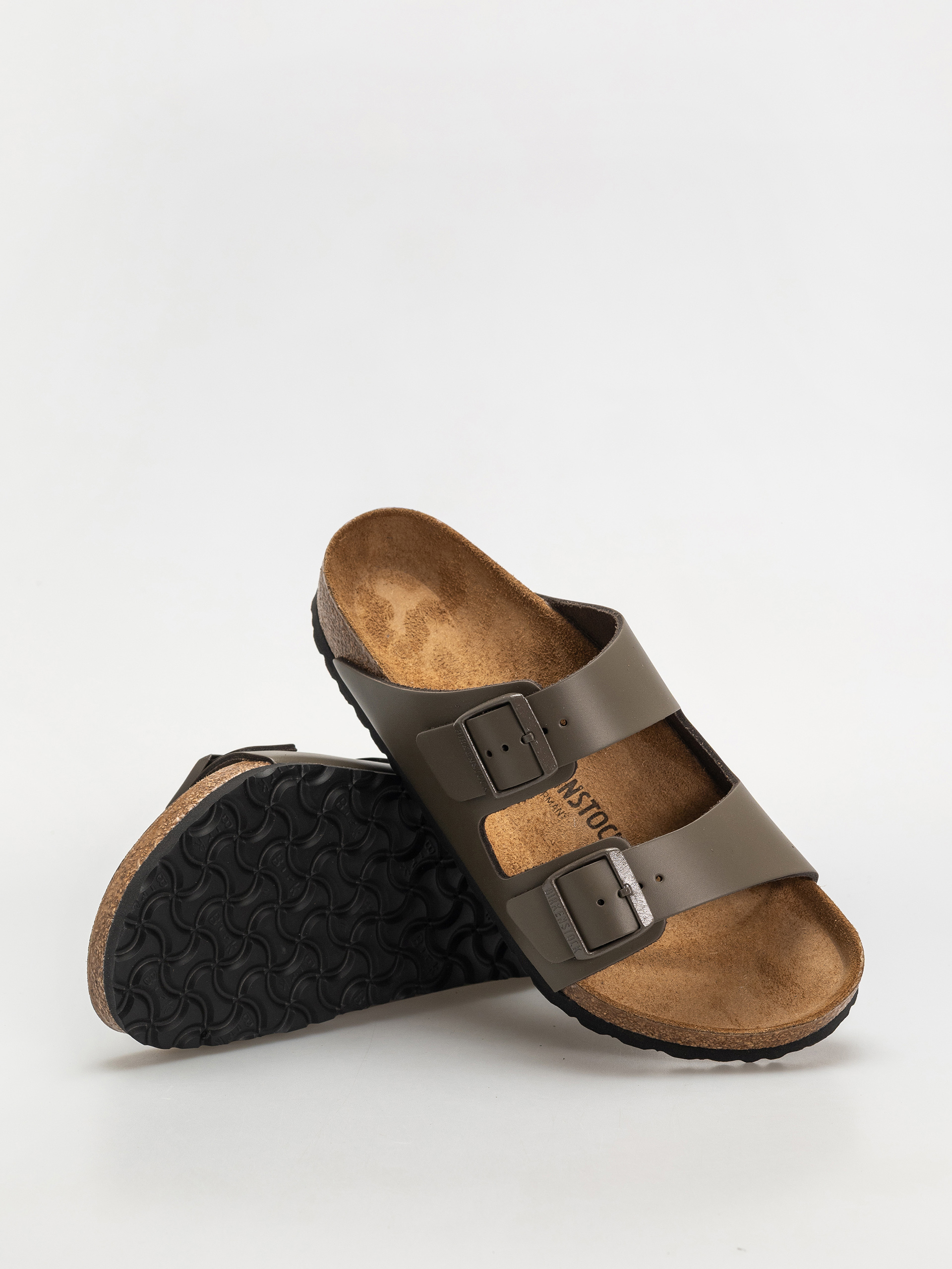 Plážovky Birkenstock Arizona Natural Leather Regular (concrete gray)