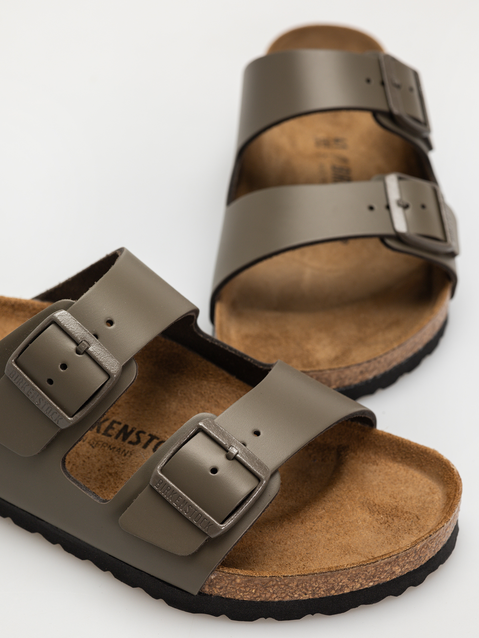 Plážovky Birkenstock Arizona Natural Leather Regular (concrete gray)