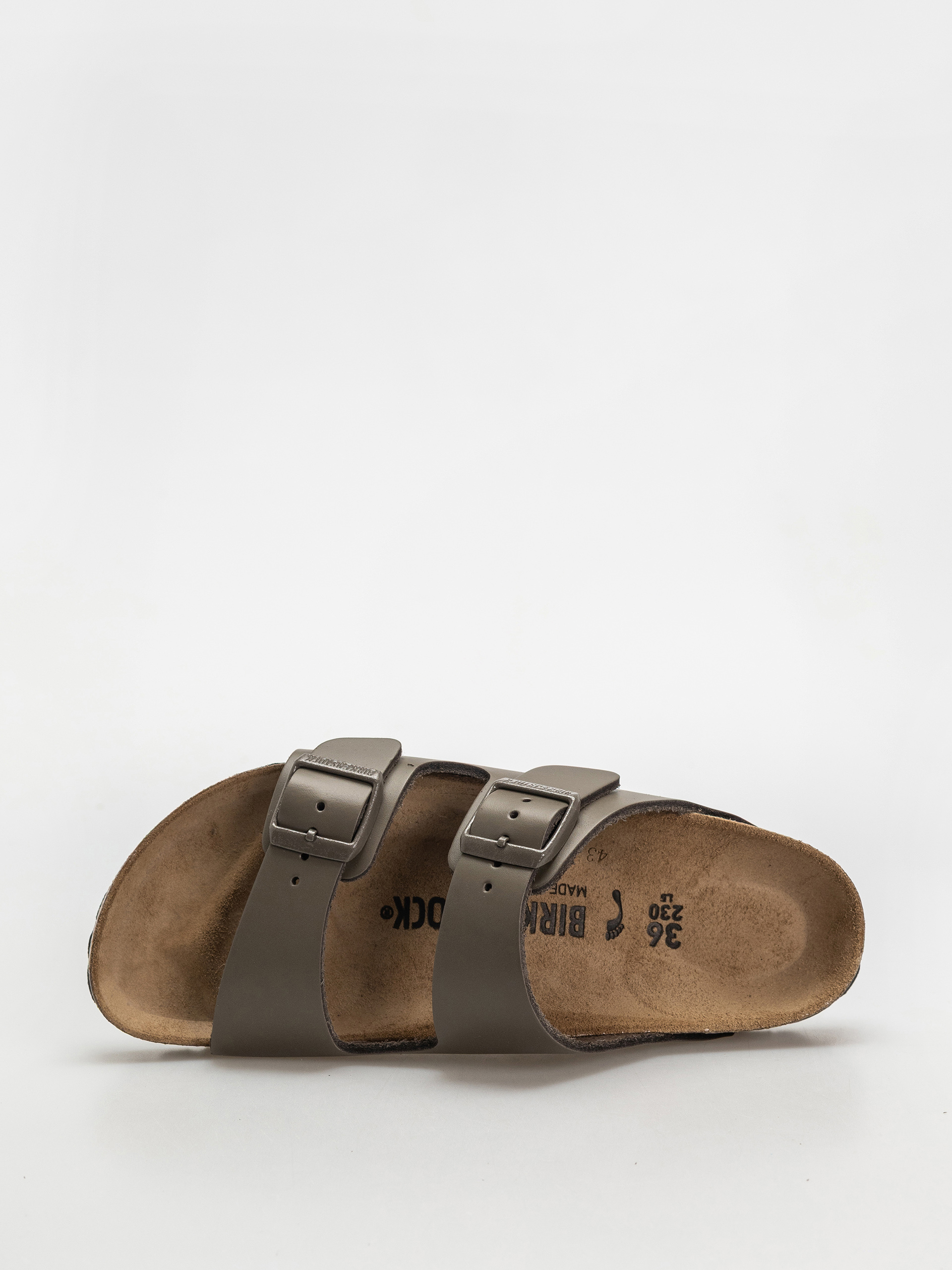 Plážovky Birkenstock Arizona Natural Leather Narrow Wmn (concrete gray)