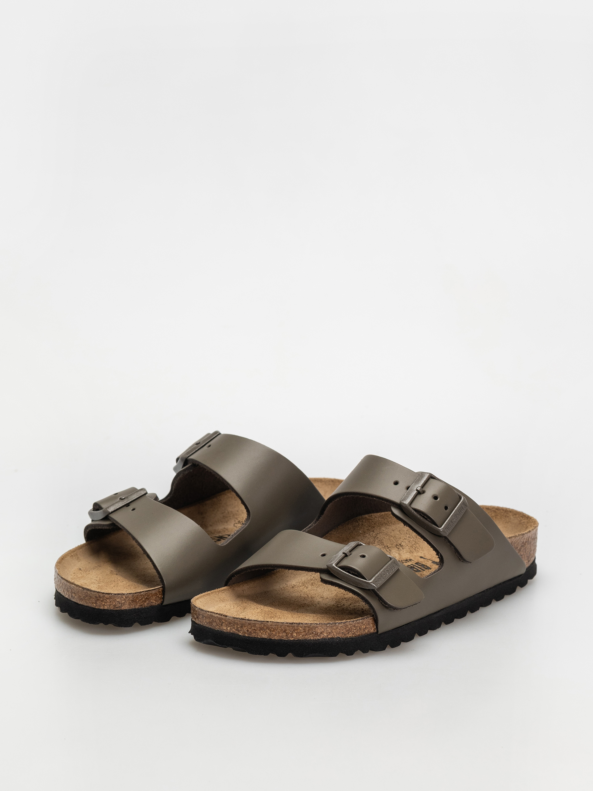 Plážovky Birkenstock Arizona Natural Leather Narrow Wmn (concrete gray)