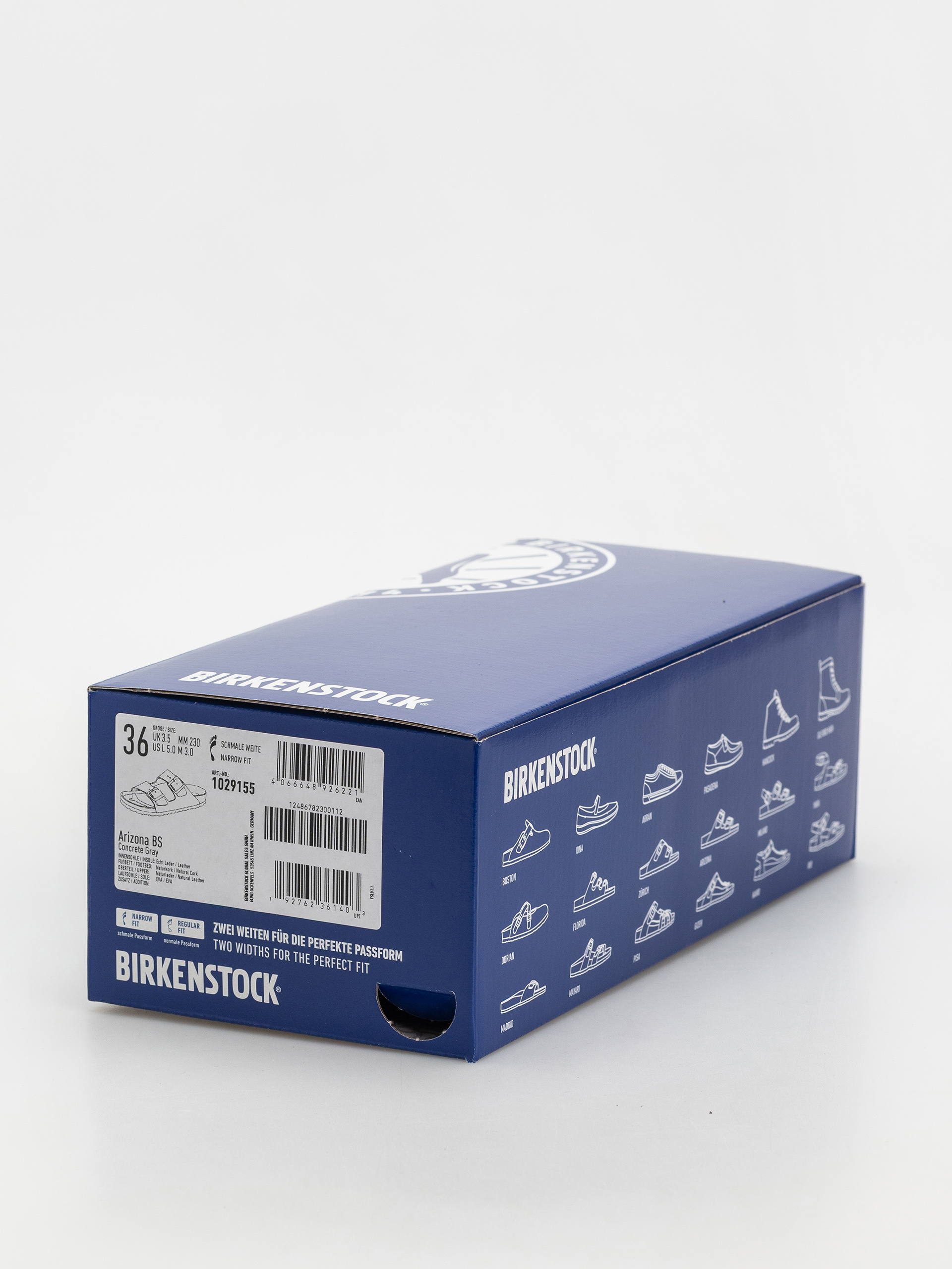 Plážovky Birkenstock Arizona Natural Leather Narrow Wmn (concrete gray)