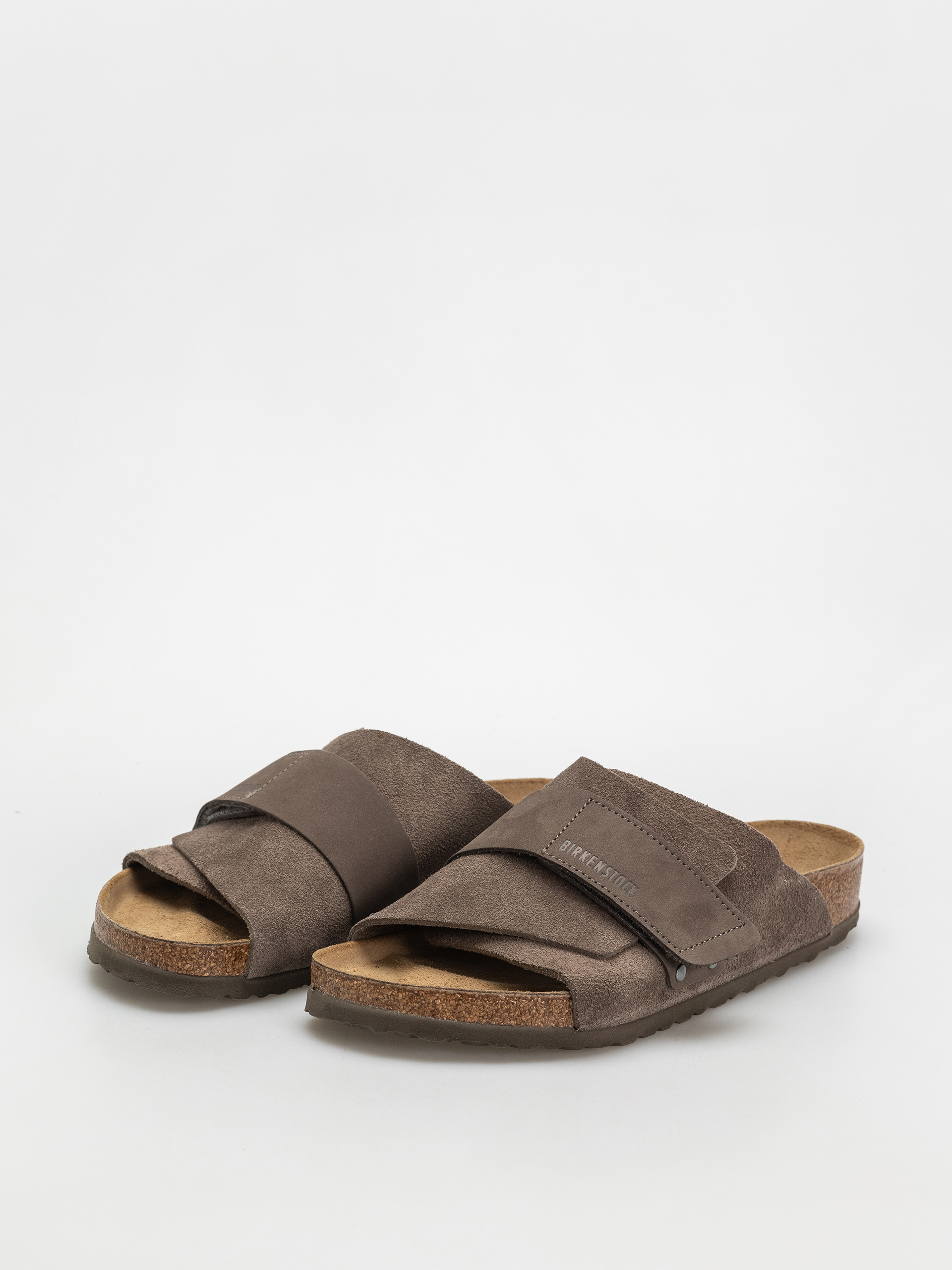 Plážovky Birkenstock Kyoto Nubuck Suede Leather Regular (concrete gray)