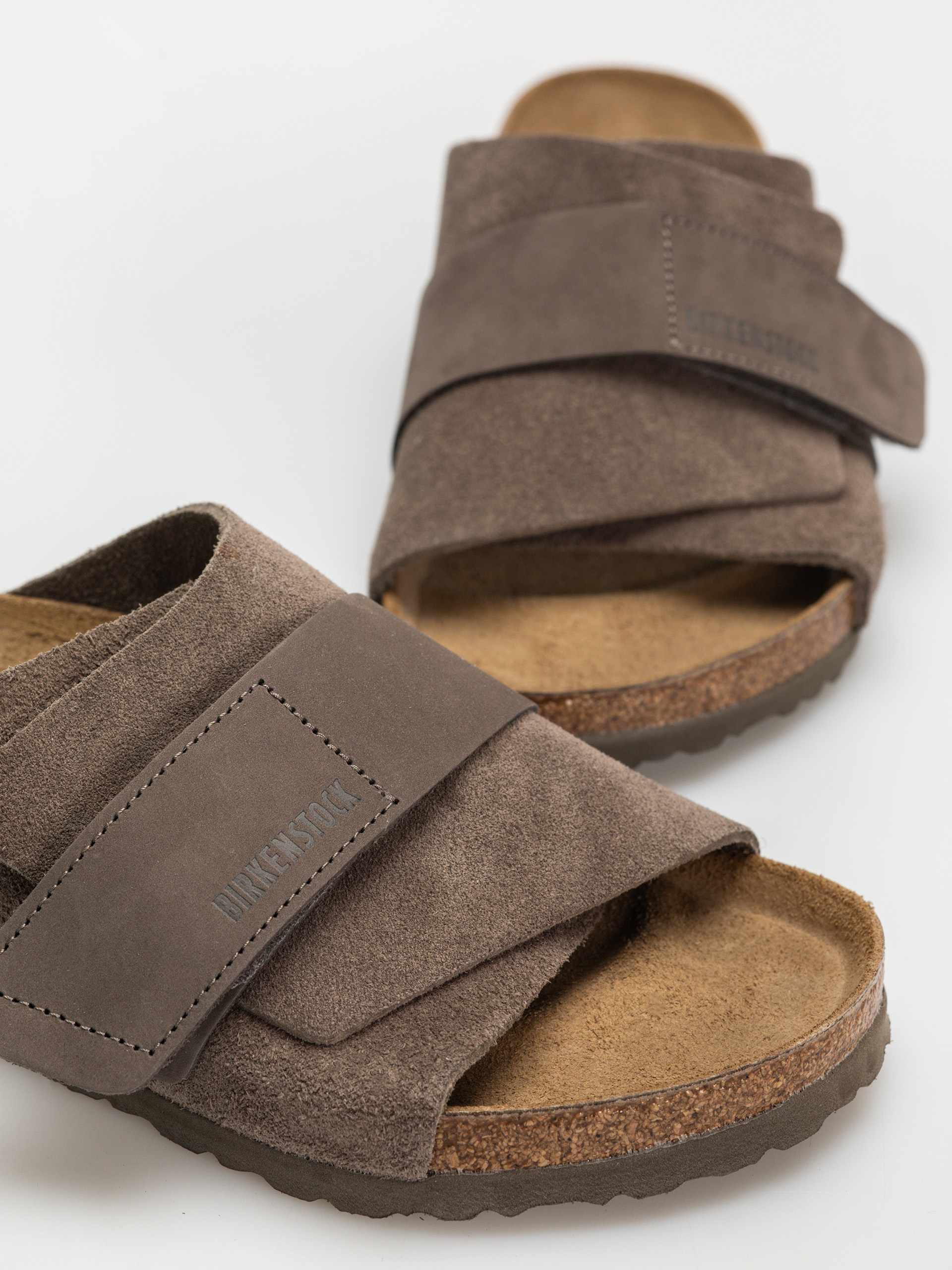 Plážovky Birkenstock Kyoto Nubuck Suede Leather Regular (concrete gray)