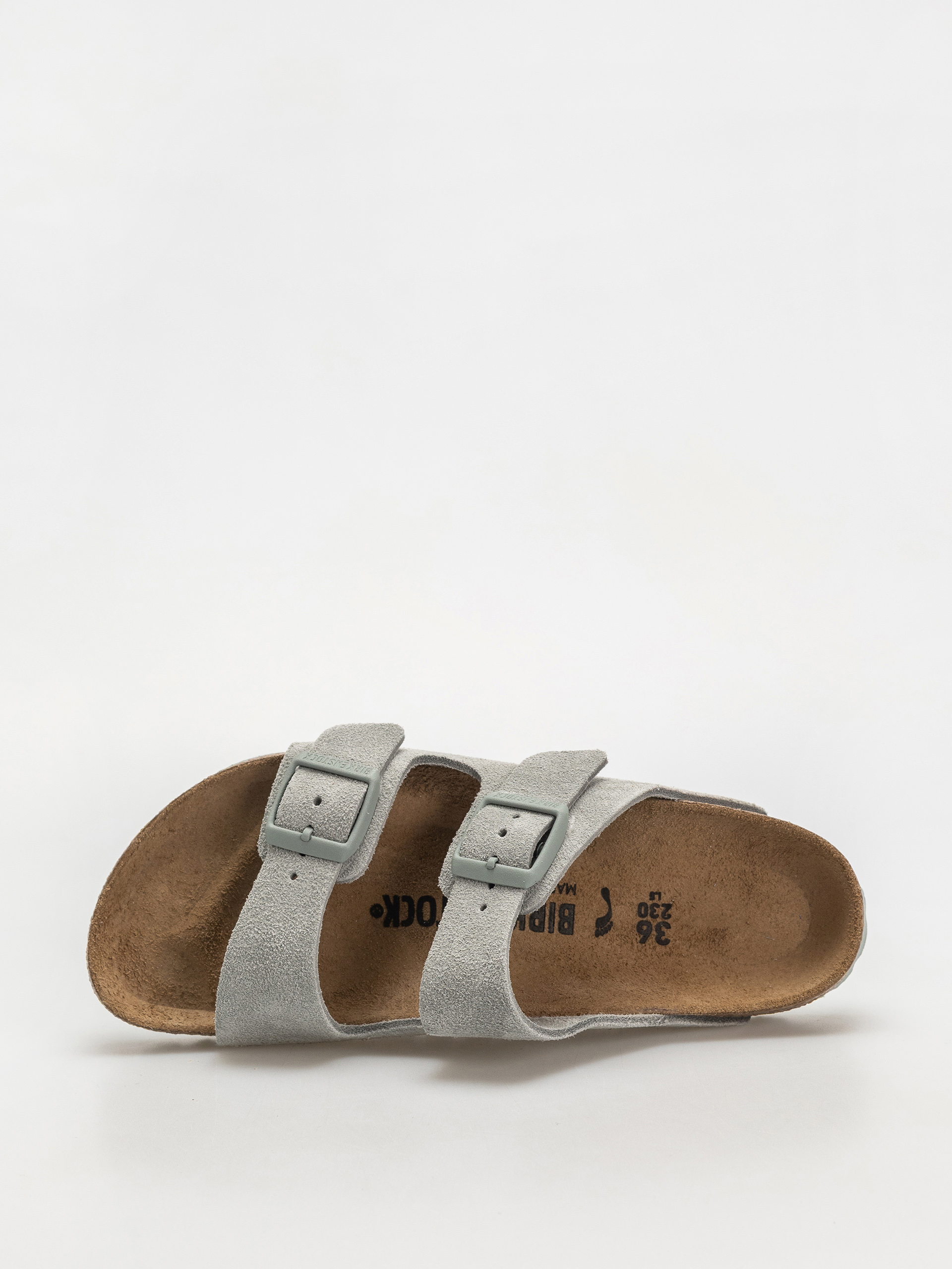 Plážovky Birkenstock Arizona Suede Leather Narrow Wmn (pure sage)