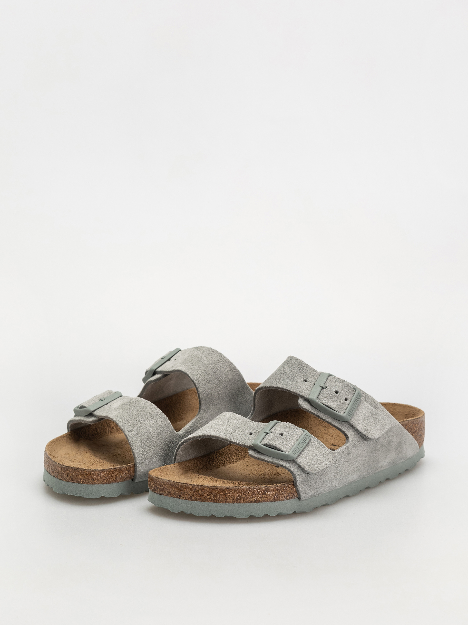 Plážovky Birkenstock Arizona Suede Leather Narrow Wmn (pure sage)