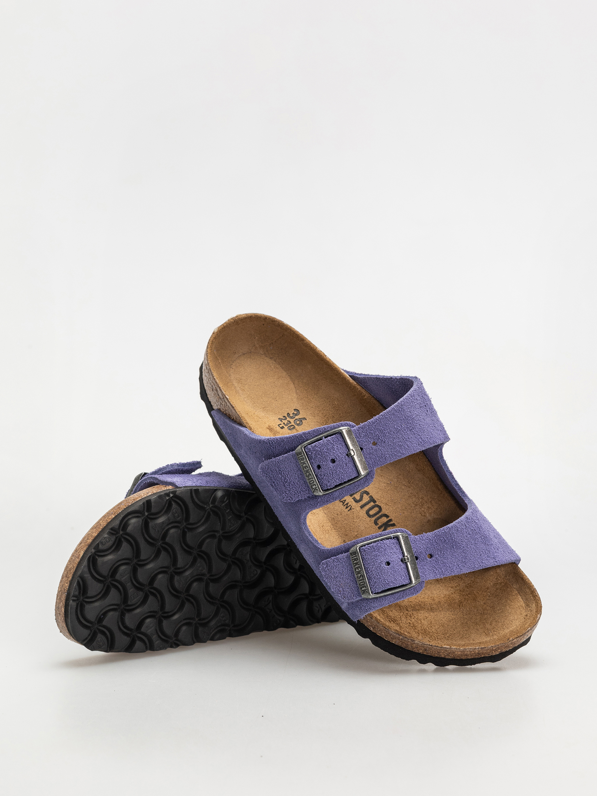Plážovky Birkenstock Arizona Suede Leather Narrow Wmn (purple dusk)