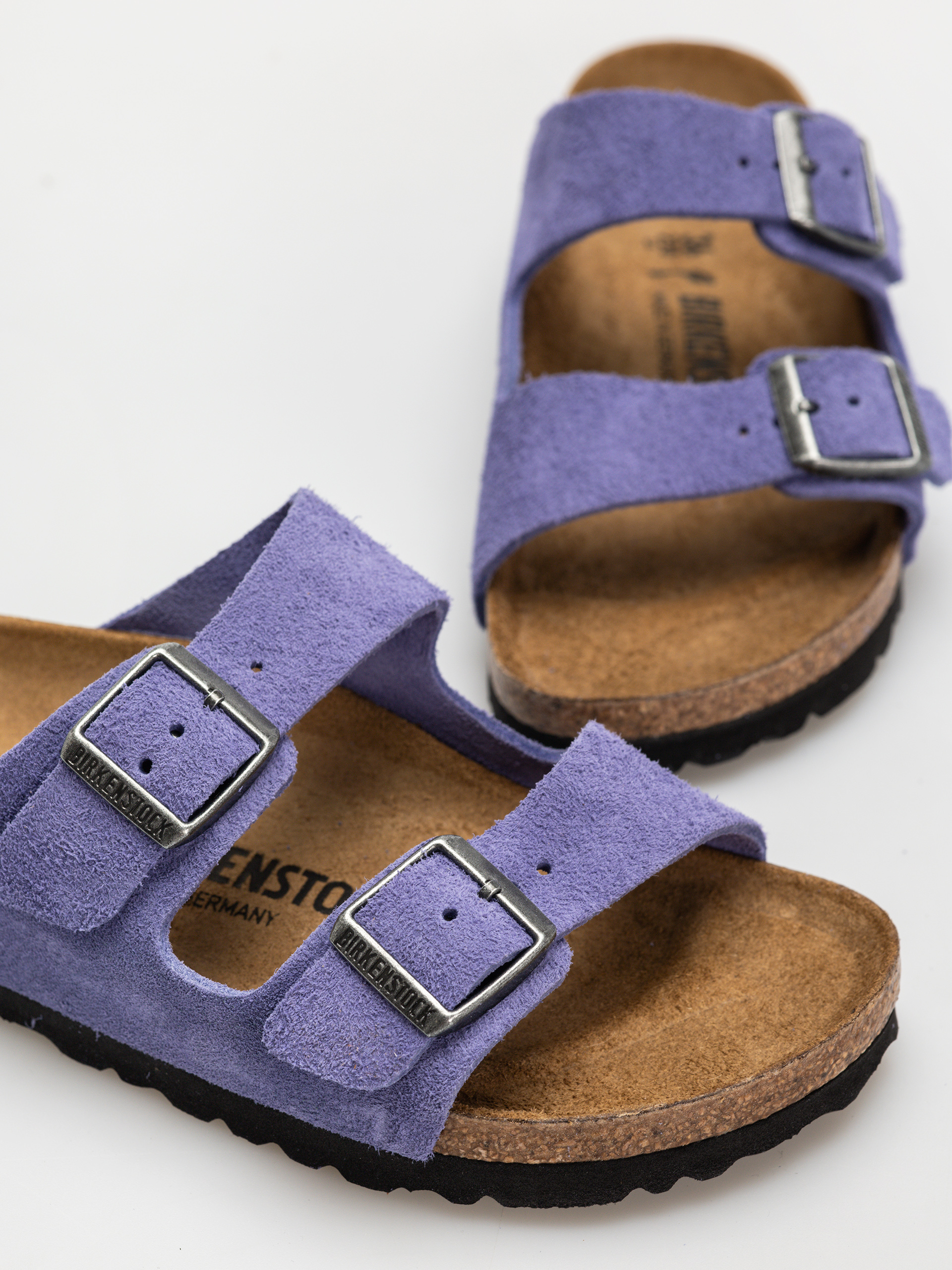 Plážovky Birkenstock Arizona Suede Leather Narrow Wmn (purple dusk)