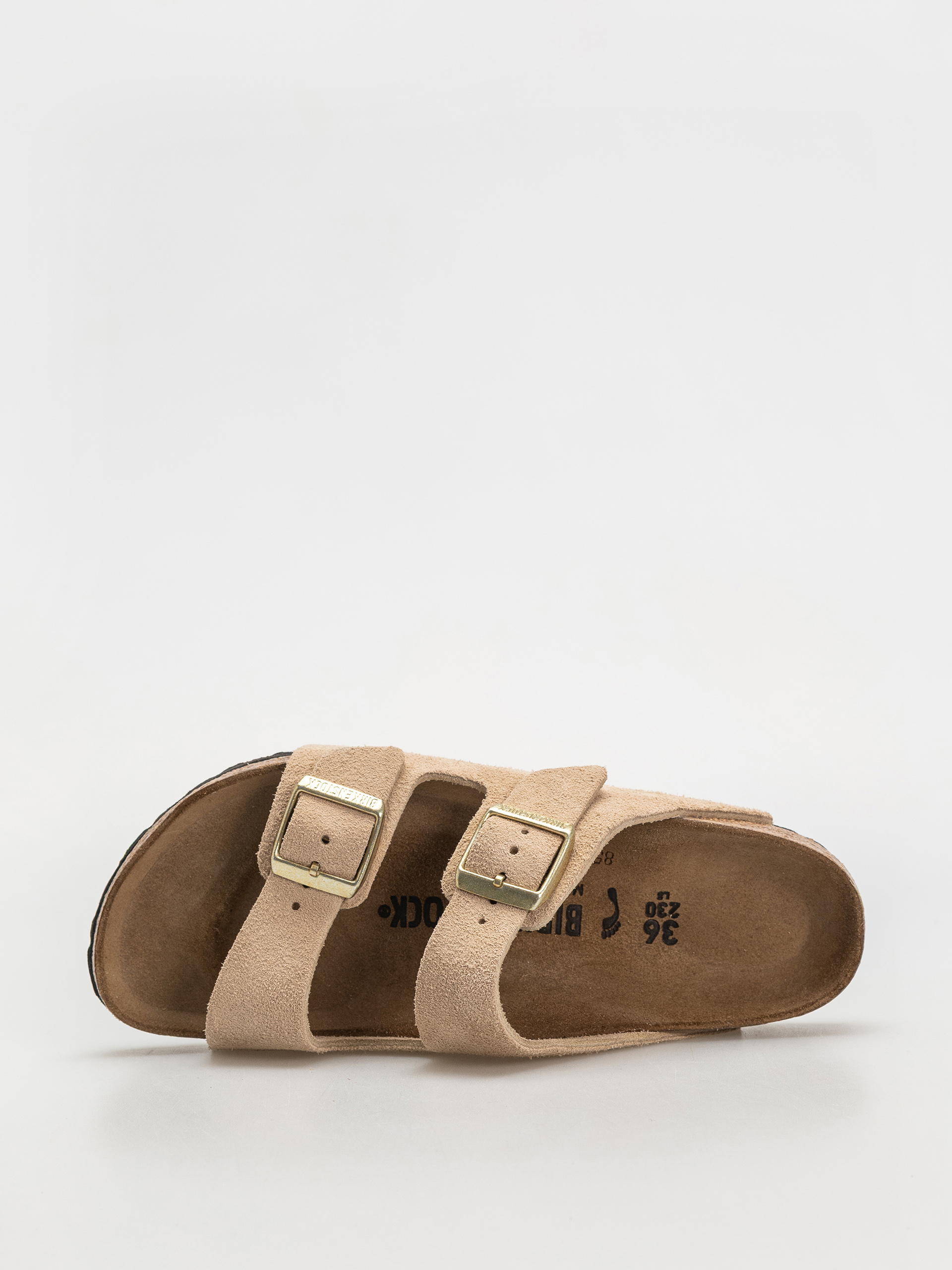 Plážovky Birkenstock Arizona Suede Leather Narrow Wmn (sandcastle)