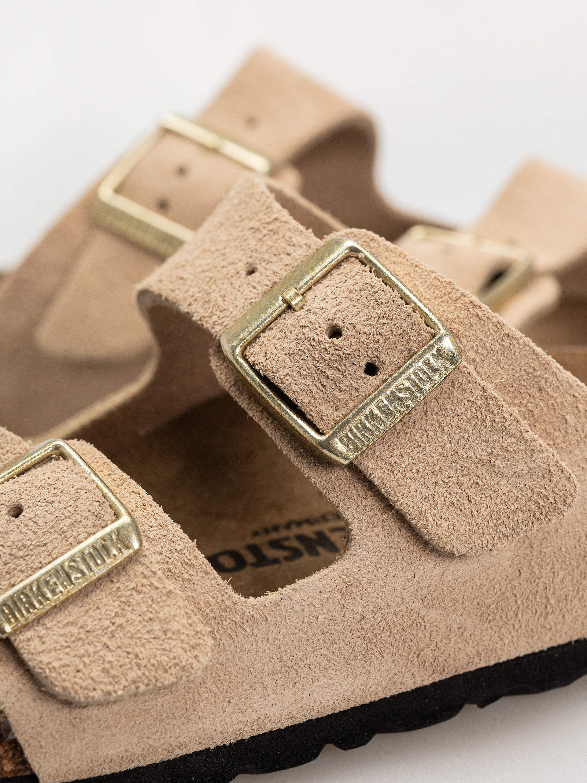 Plážovky Birkenstock Arizona Suede Leather Narrow Wmn (sandcastle)