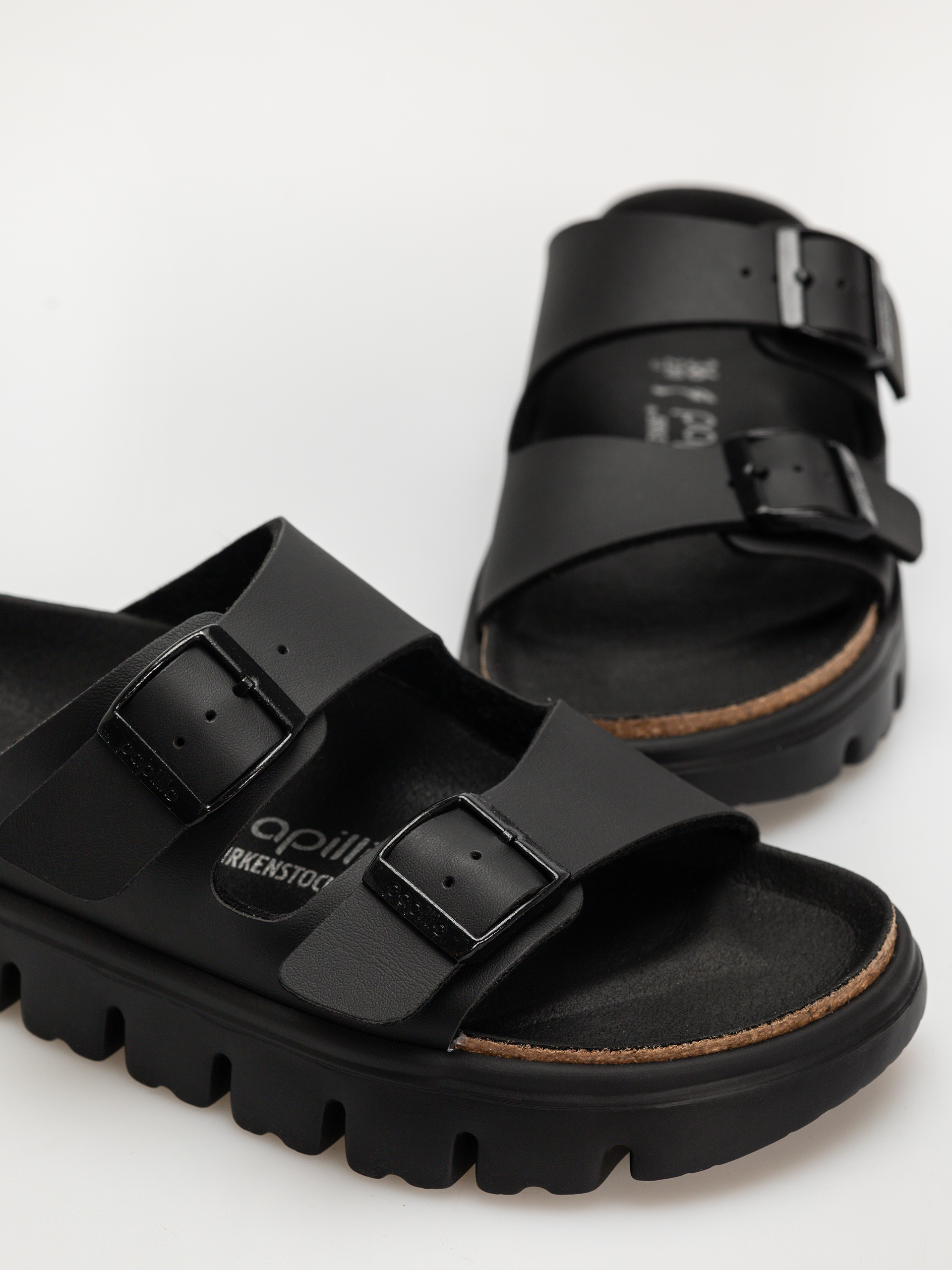 Plážovky Birkenstock Arizona Chunky Briko Flor Narrow Wmn (black/black)