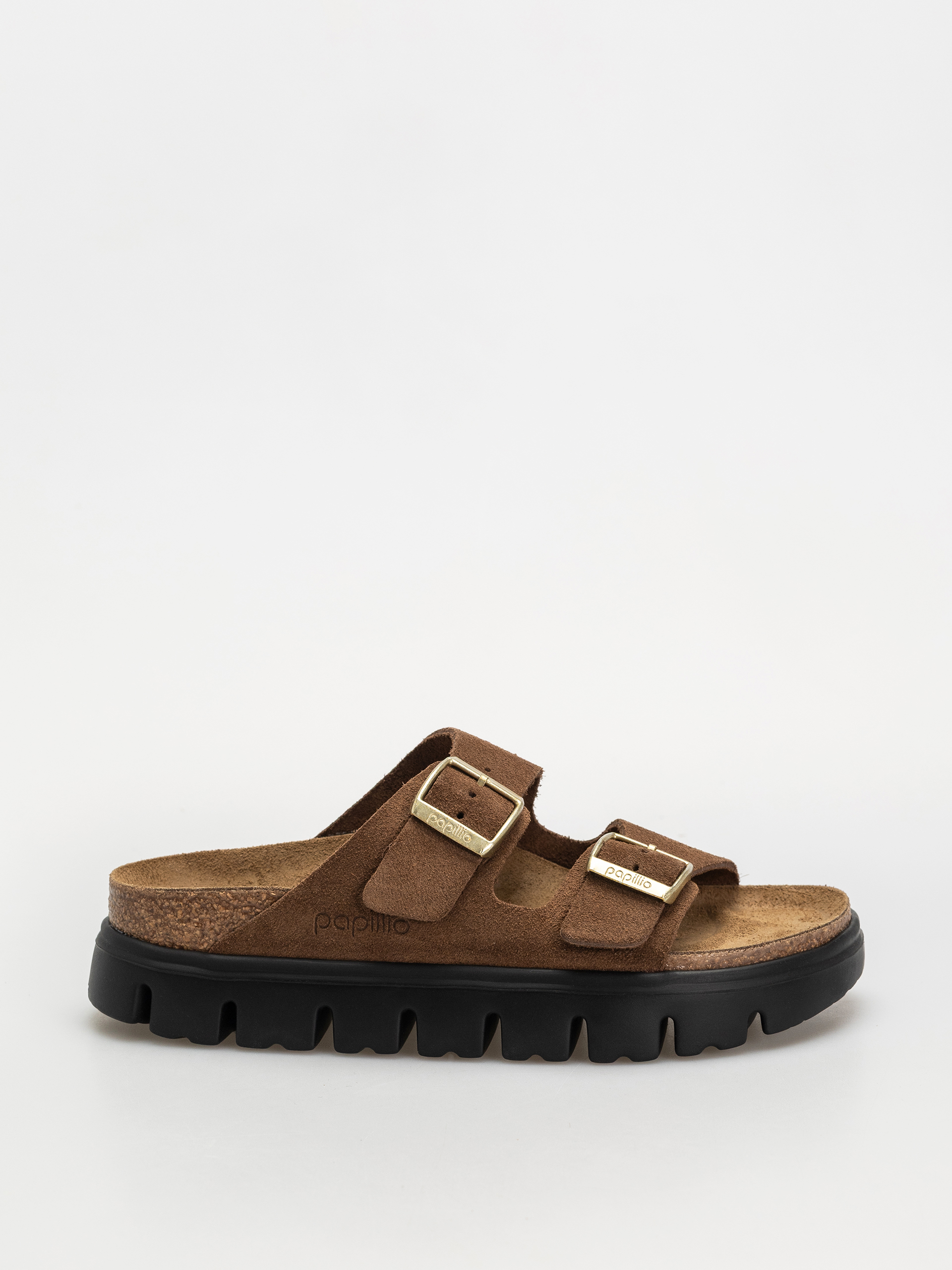 Plu00e1u017eovky Birkenstock Arizona Chunky Suede Narrow Wmn (dark tea/black)