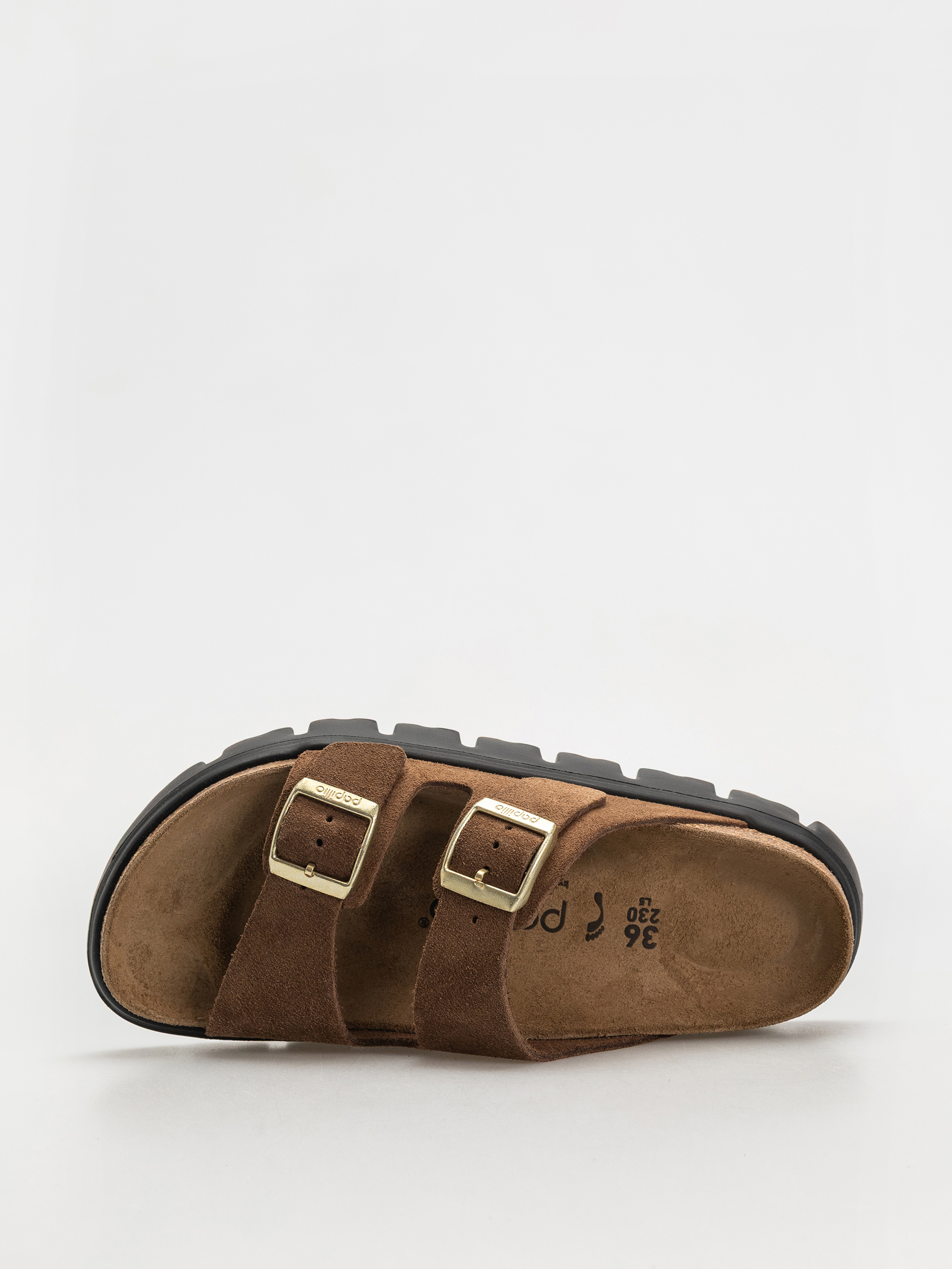 Plážovky Birkenstock Arizona Chunky Suede Narrow Wmn (dark tea/black)