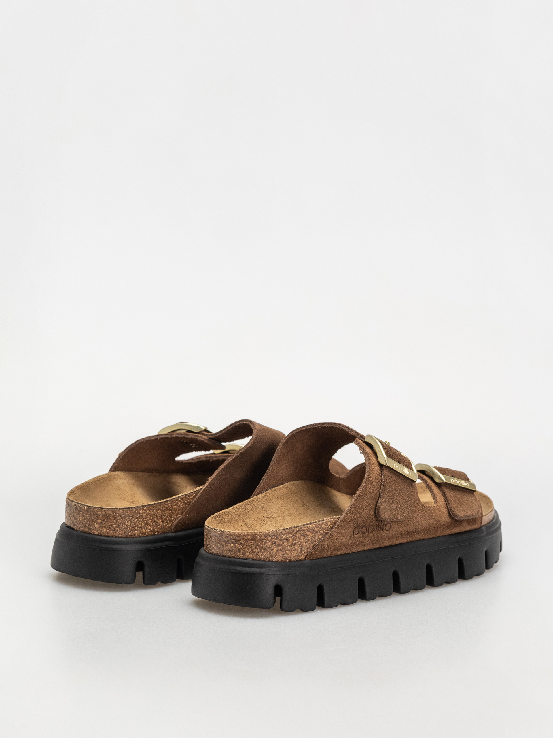 Plážovky Birkenstock Arizona Chunky Suede Narrow Wmn (dark tea/black)