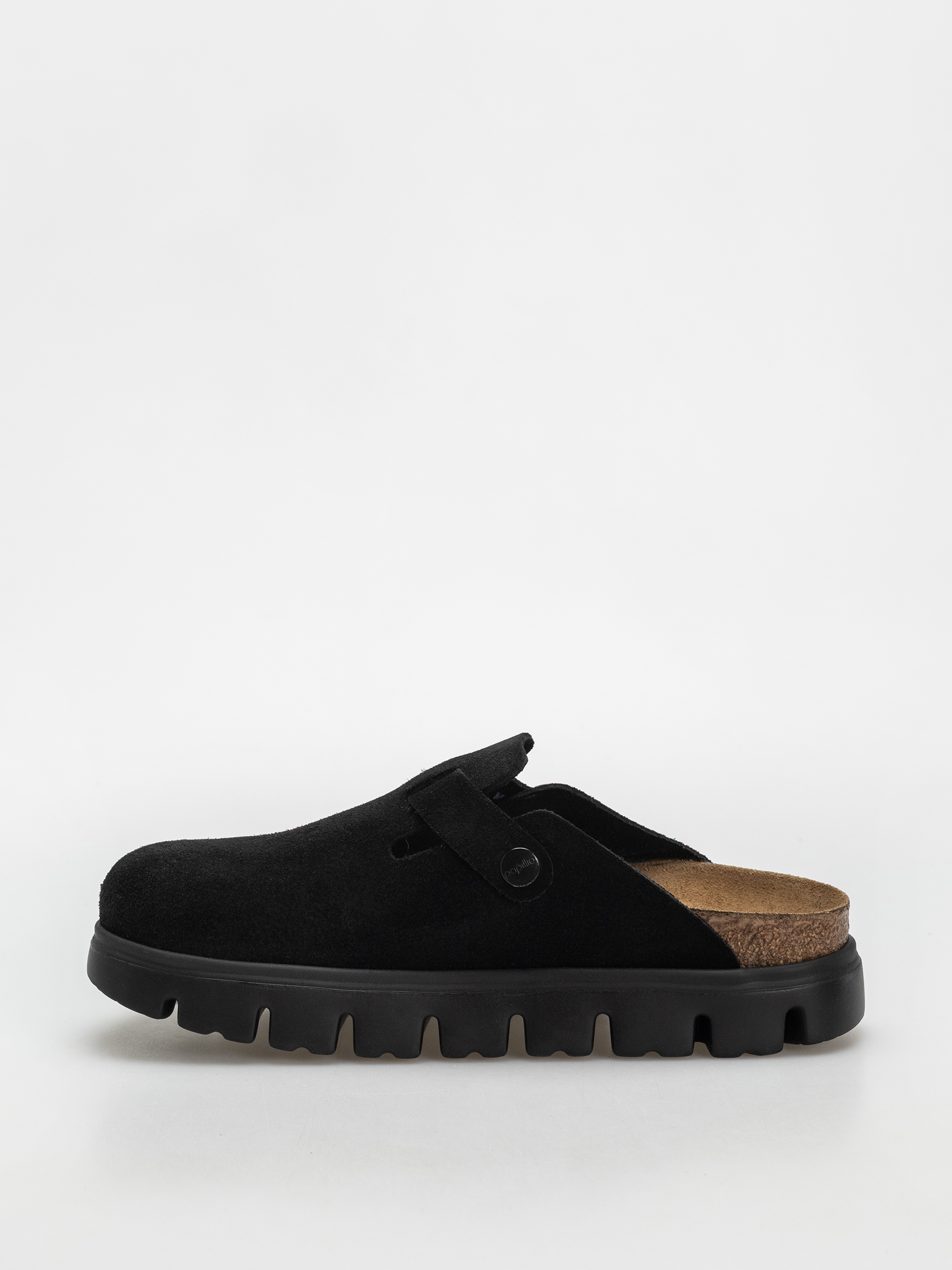 Plážovky Birkenstock Boston Chunky Suede Narrow Wmn (black/black)