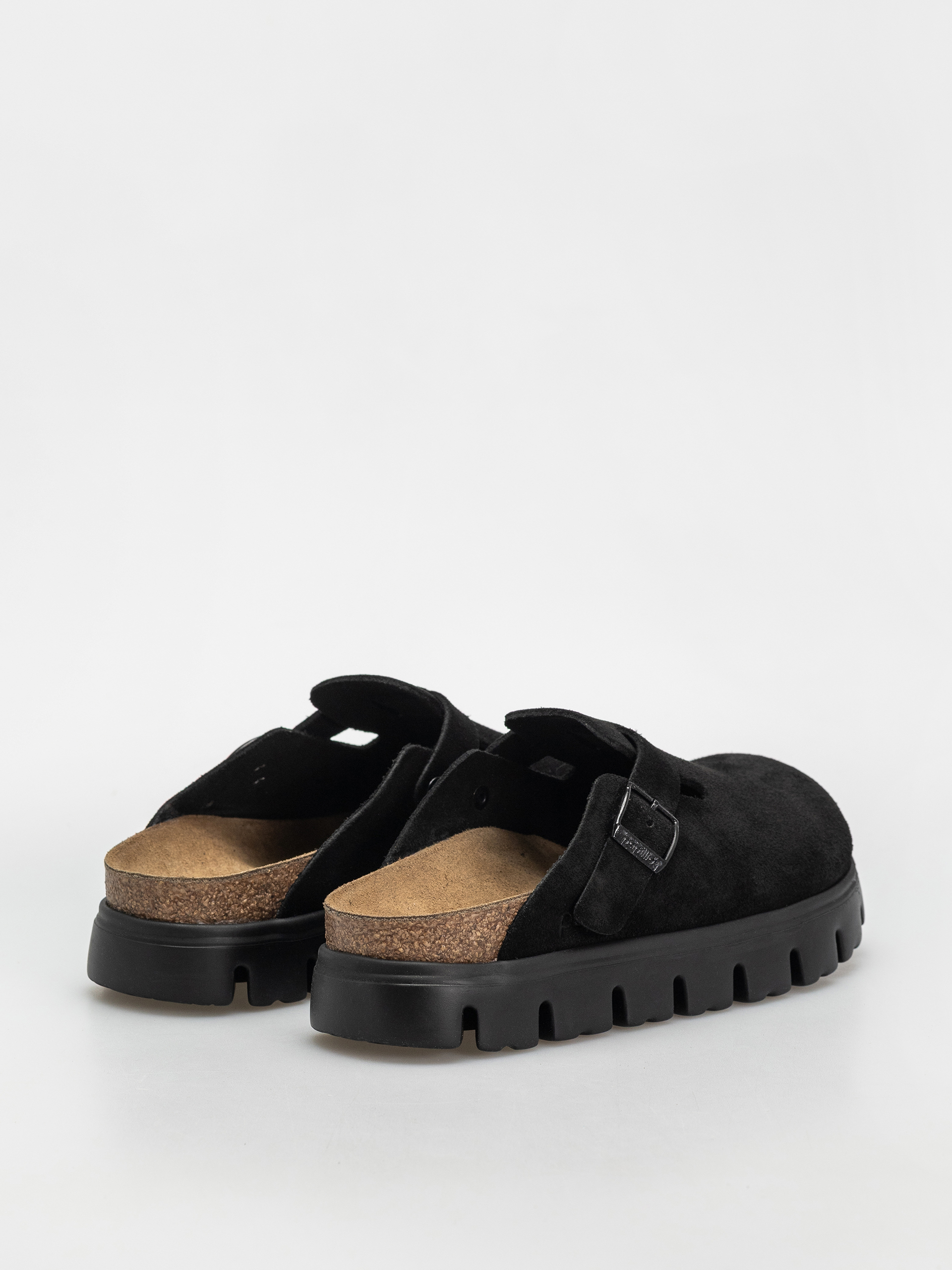 Plážovky Birkenstock Boston Chunky Suede Narrow Wmn (black/black)