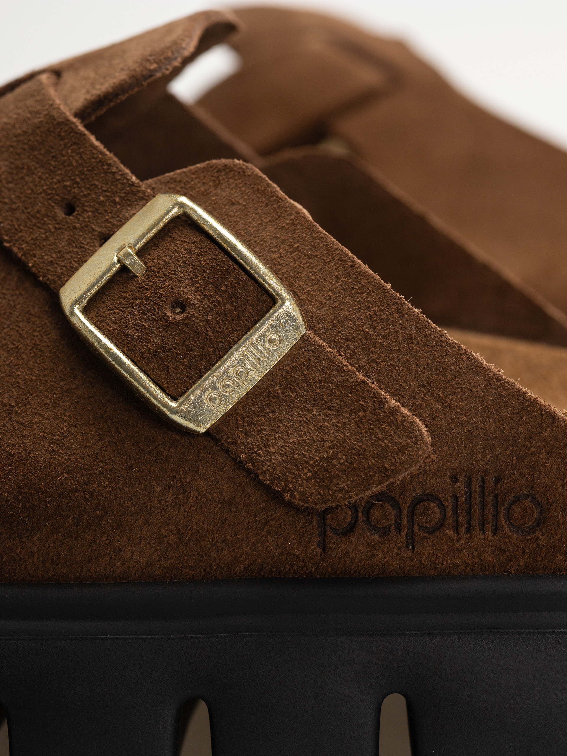 Plážovky Birkenstock Boston Chunky Suede Narrow Wmn (dark tea/black)