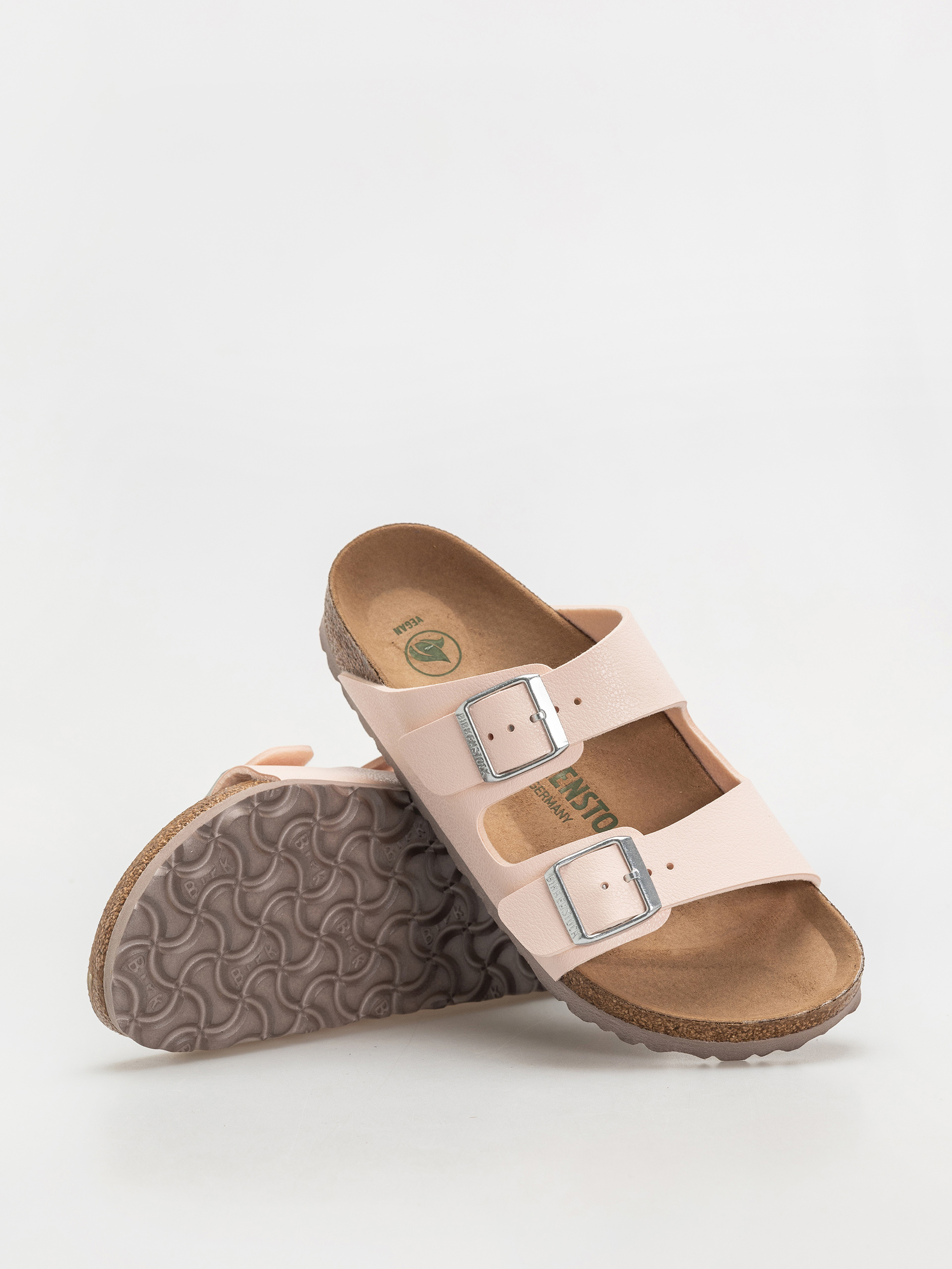 Plážovky Birkenstock Arizona Birko Flor Nubuck Narrow Wmn (light rose)