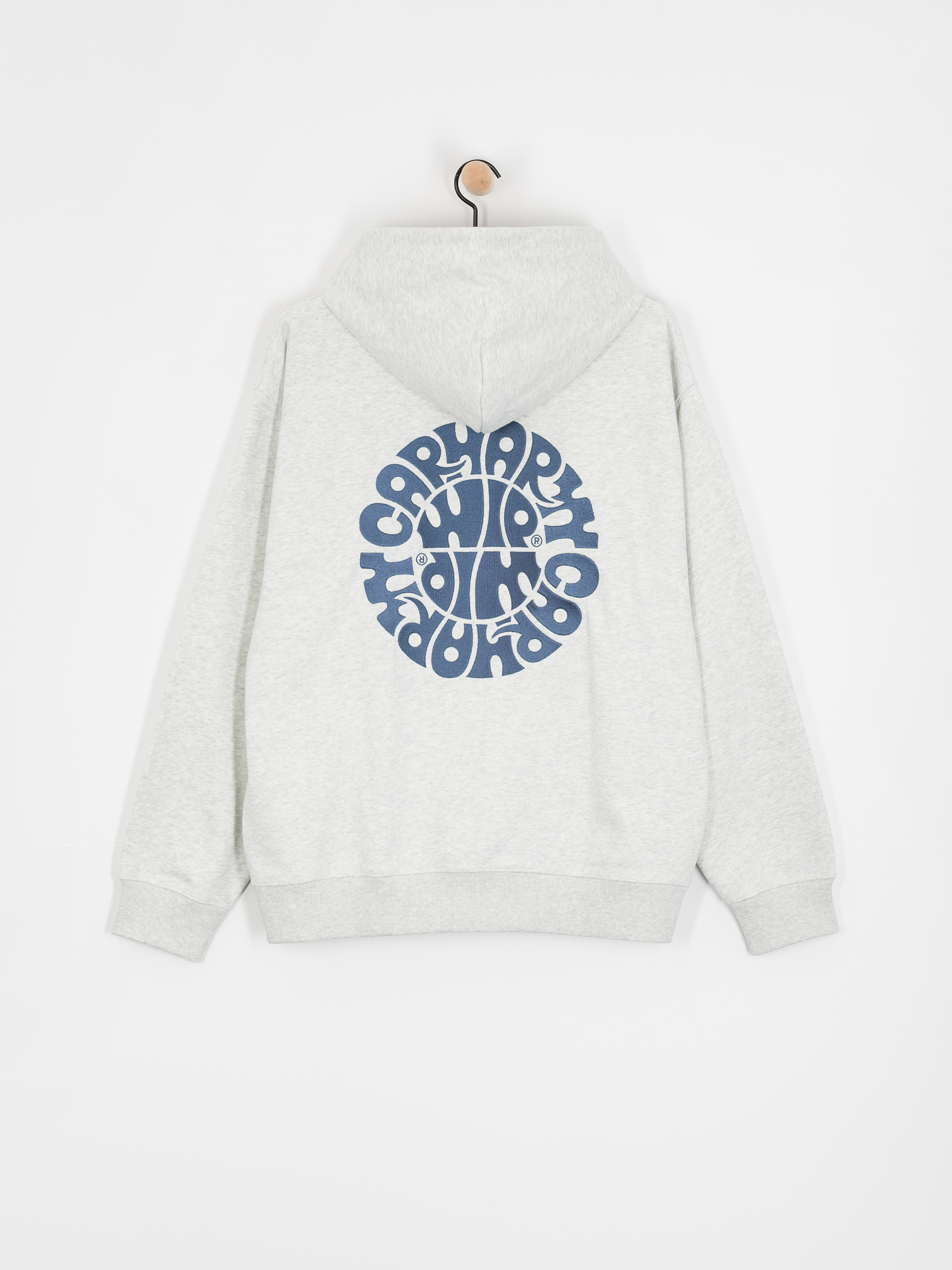 Mikina s kapucí Carhartt WIP Jazzy ZHD (ash heather/blue iris)