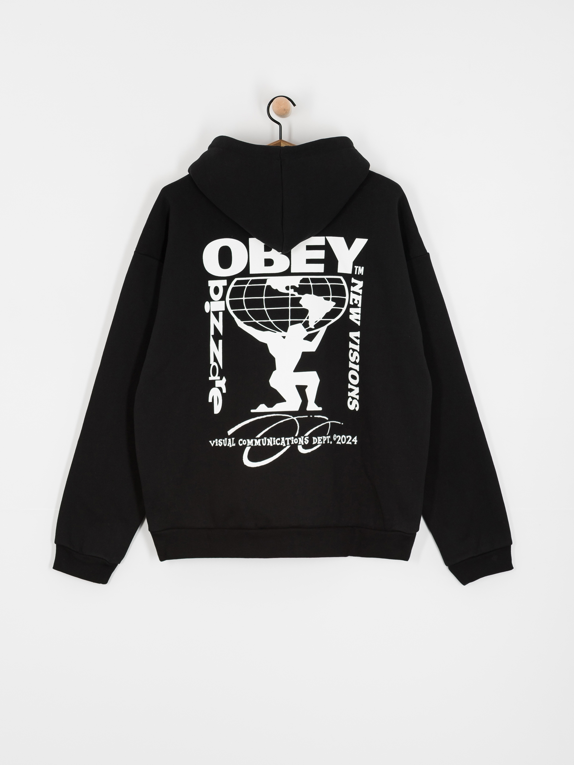 Mikina s kapucí OBEY New Visions Extra Heavy HD (black)
