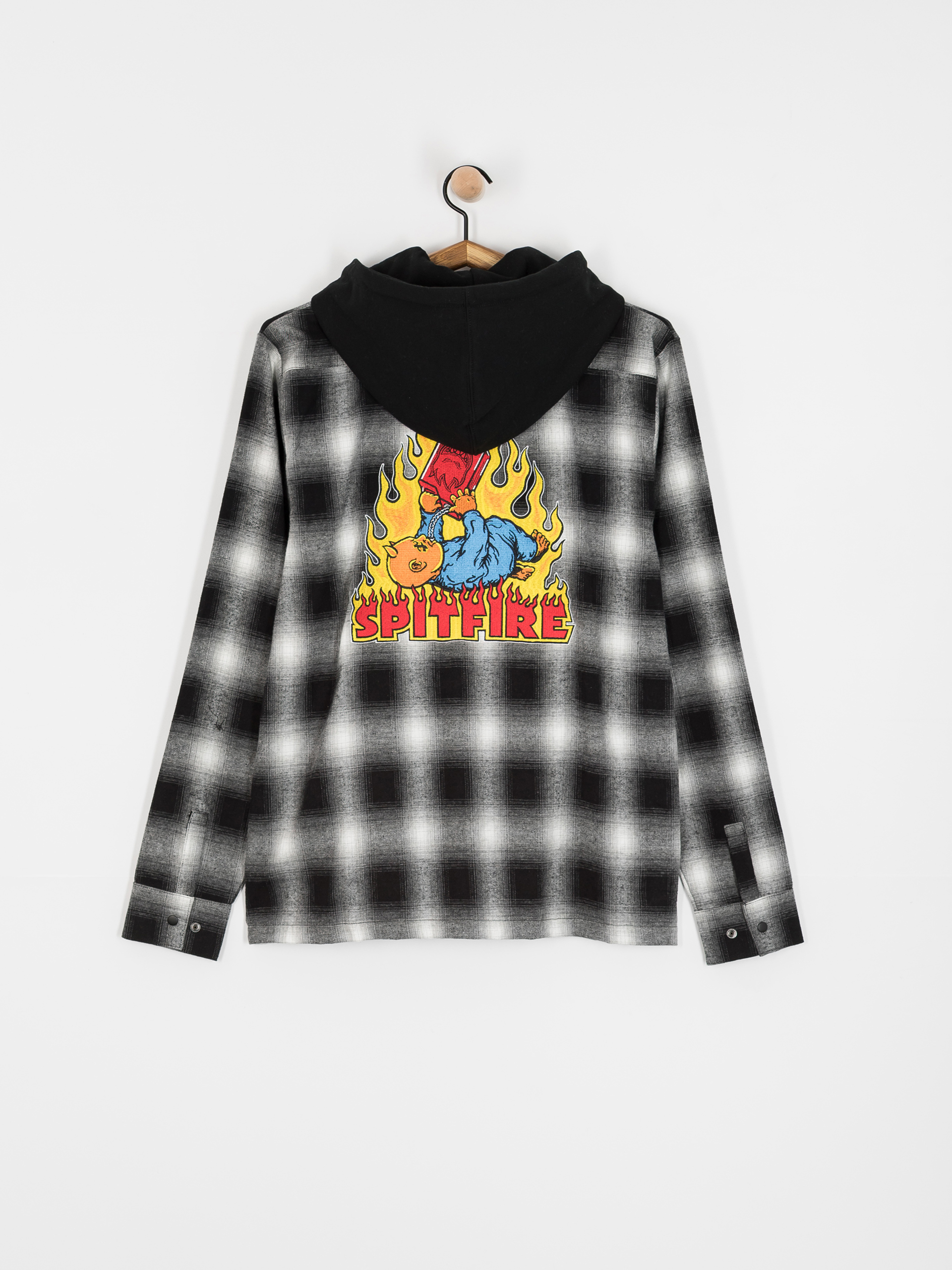 Košile Spitfire Demonseed Hooded Flannel (black/white/multi color embroideries)