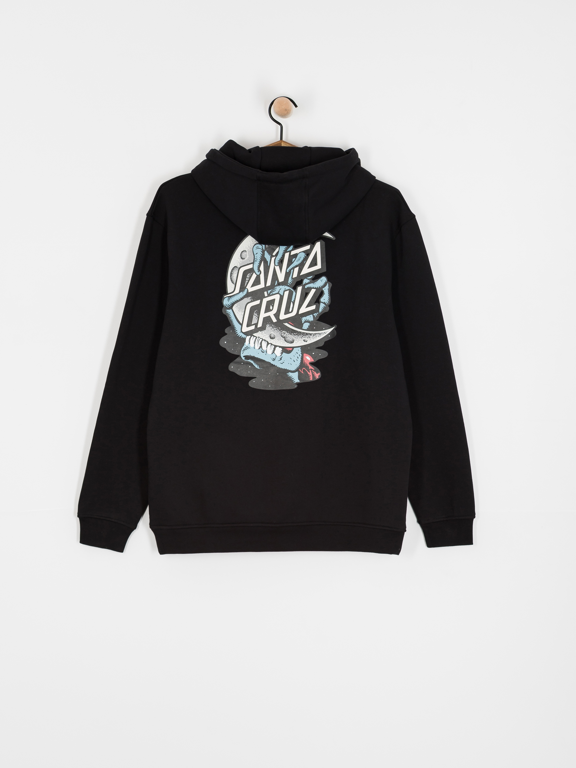 Mikina s kapucí Santa Cruz Crescent Bone Hand HD (black)