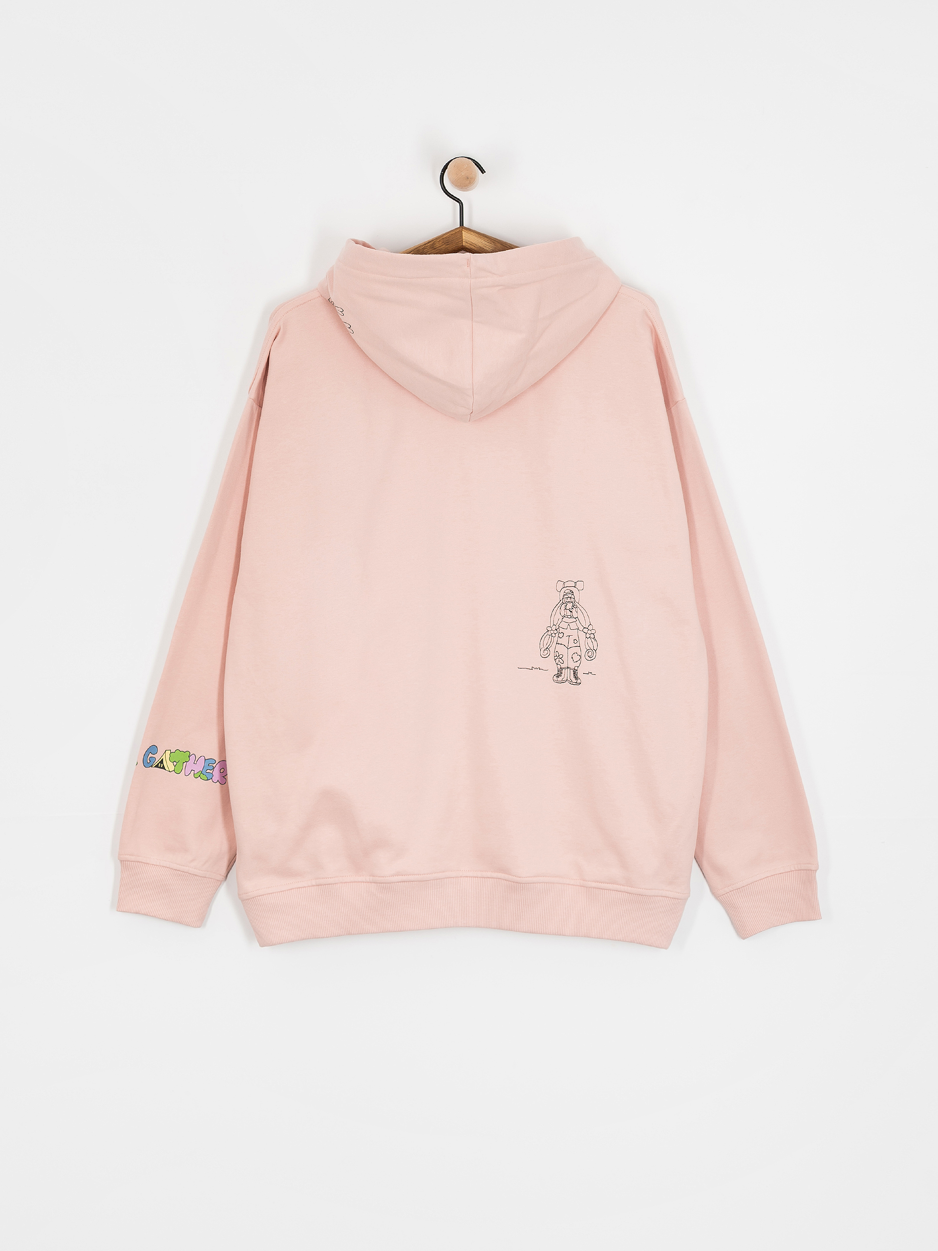 Mikina s kapucí The North Face Mountain Cleanup Oversized HD (pink moss)