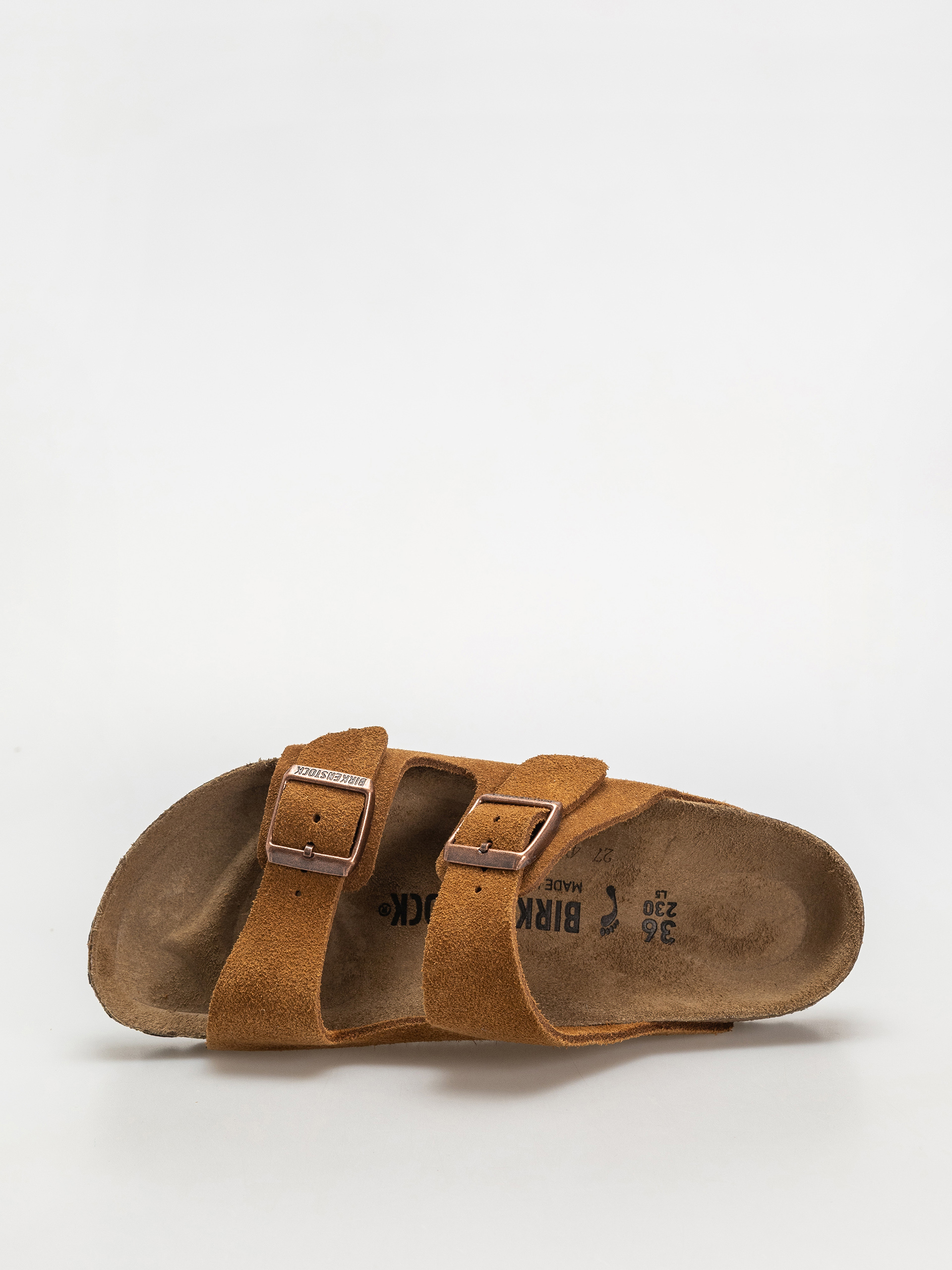 Plážovky Birkenstock Arizona Suede Leather Narrow Wmn (mink)