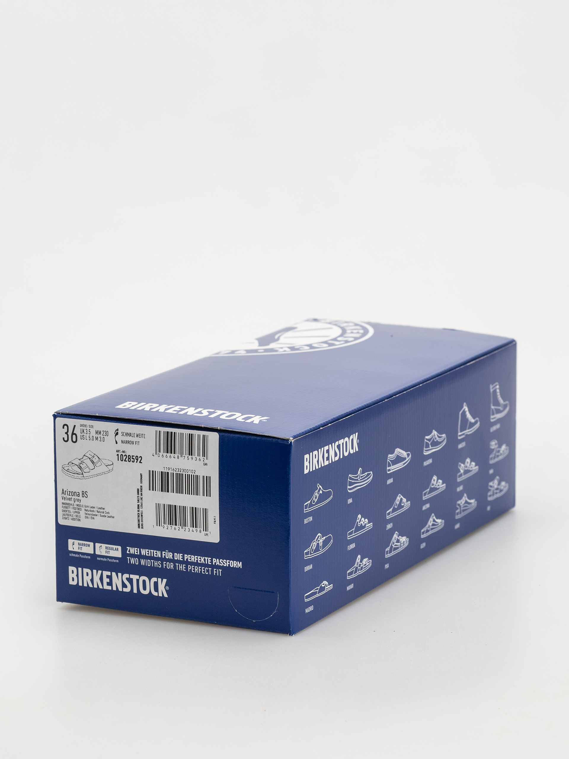 Plážovky Birkenstock Arizona Suede Leather Narrow Wmn (velvet grey)