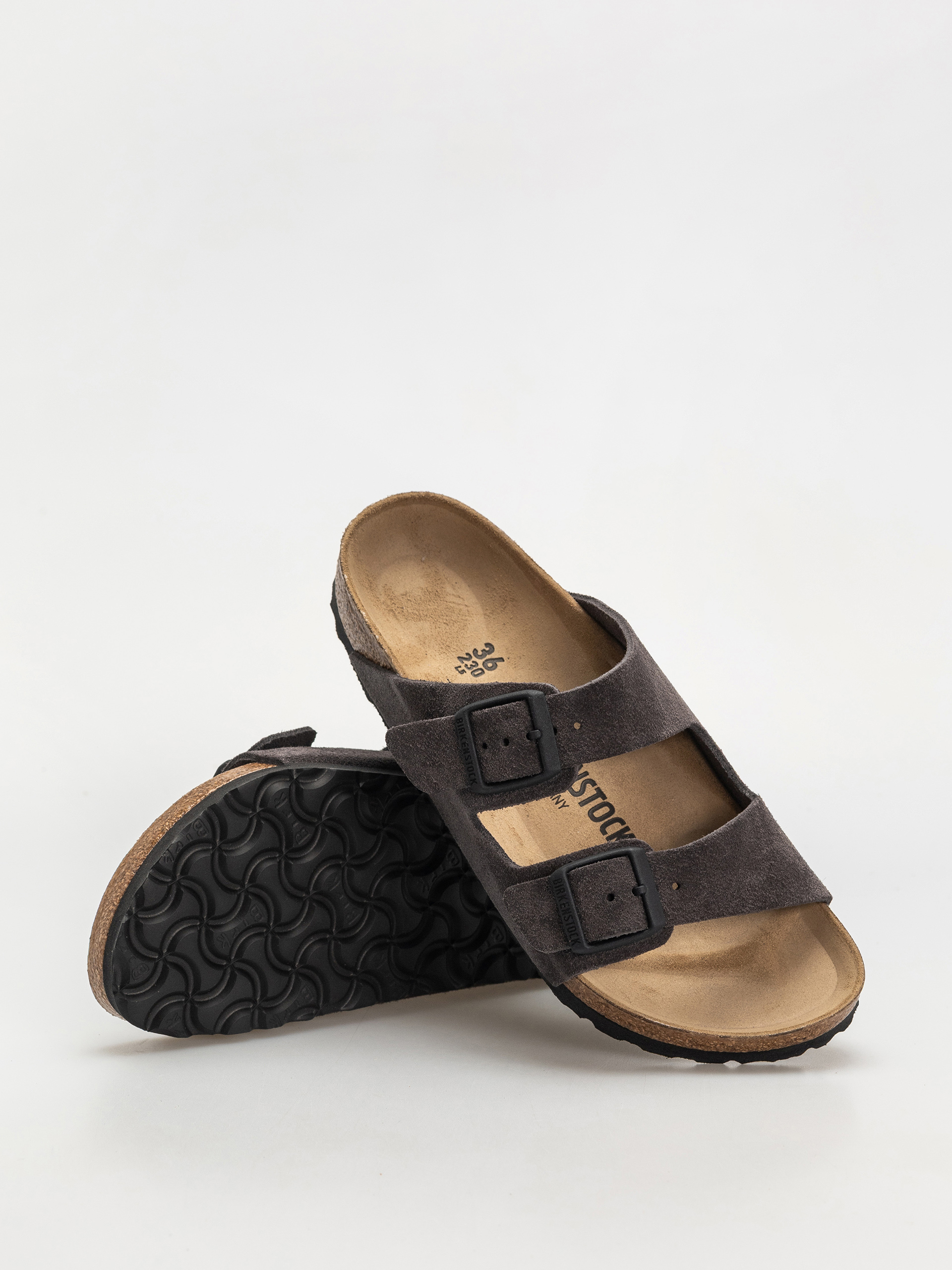 Plážovky Birkenstock Arizona Suede Leather Narrow Wmn (velvet grey)