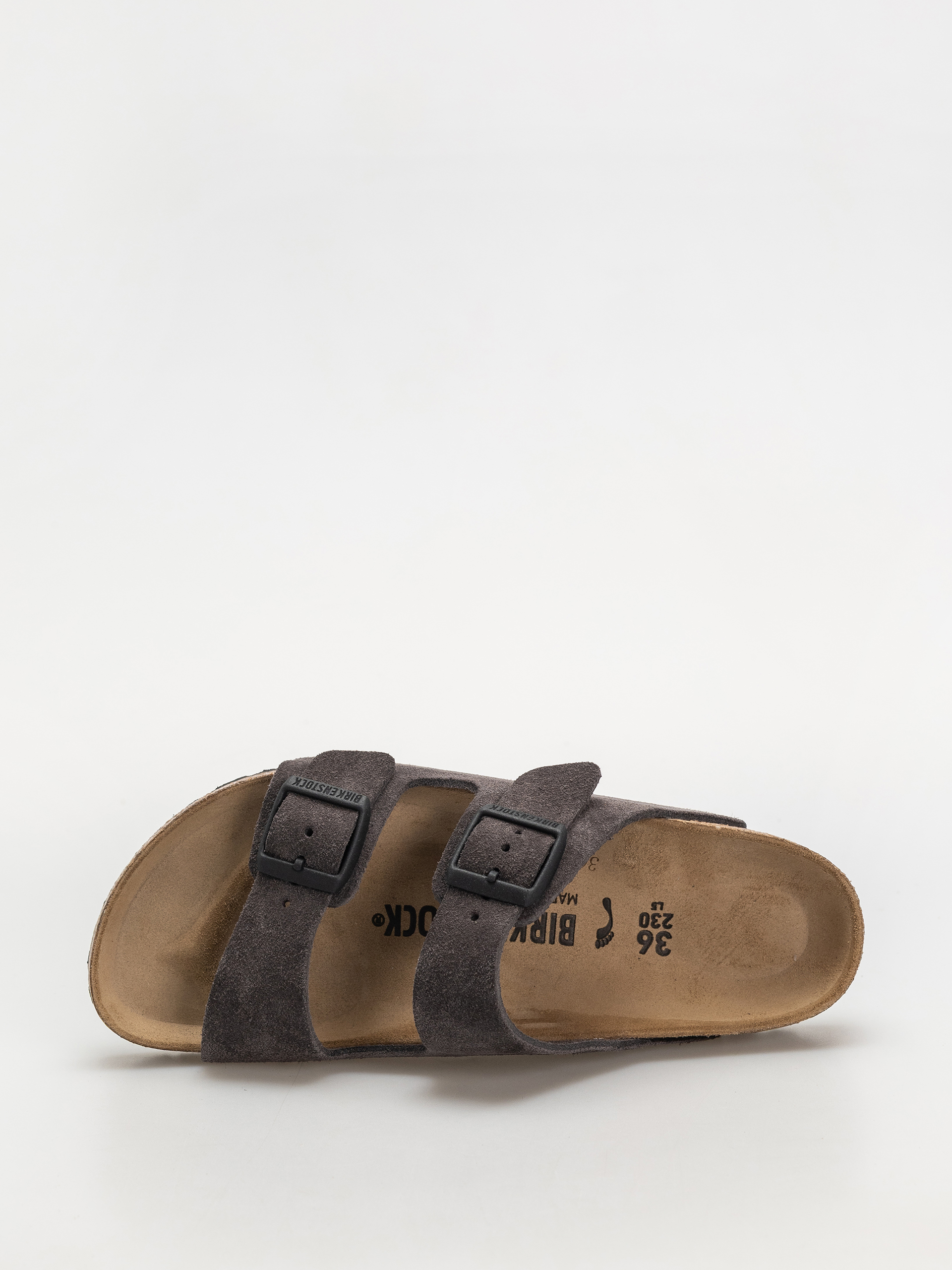 Plážovky Birkenstock Arizona Suede Leather Narrow Wmn (velvet grey)