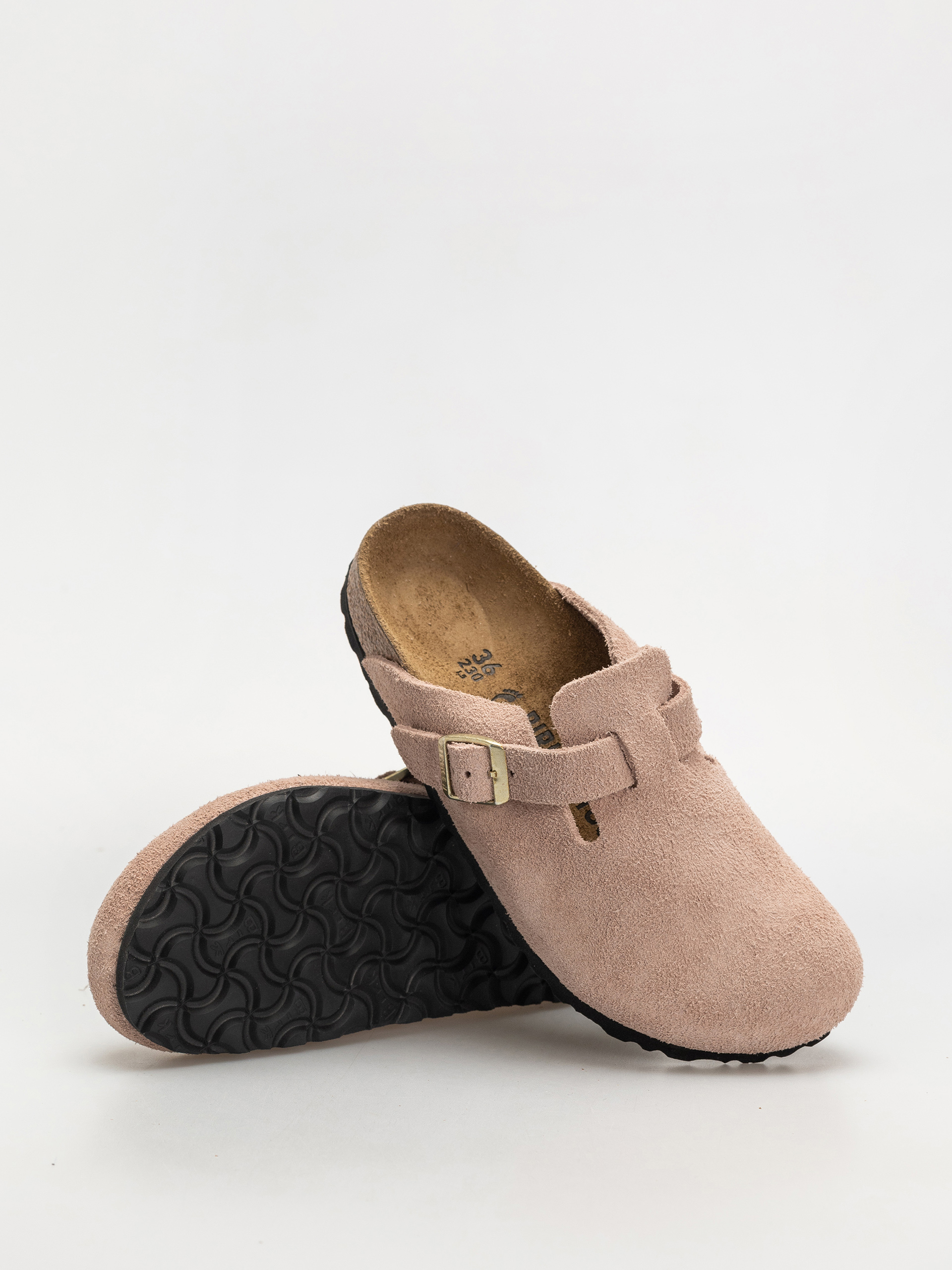 Plážovky Birkenstock Boston Suede Leather Narrow Wmn (light rose)
