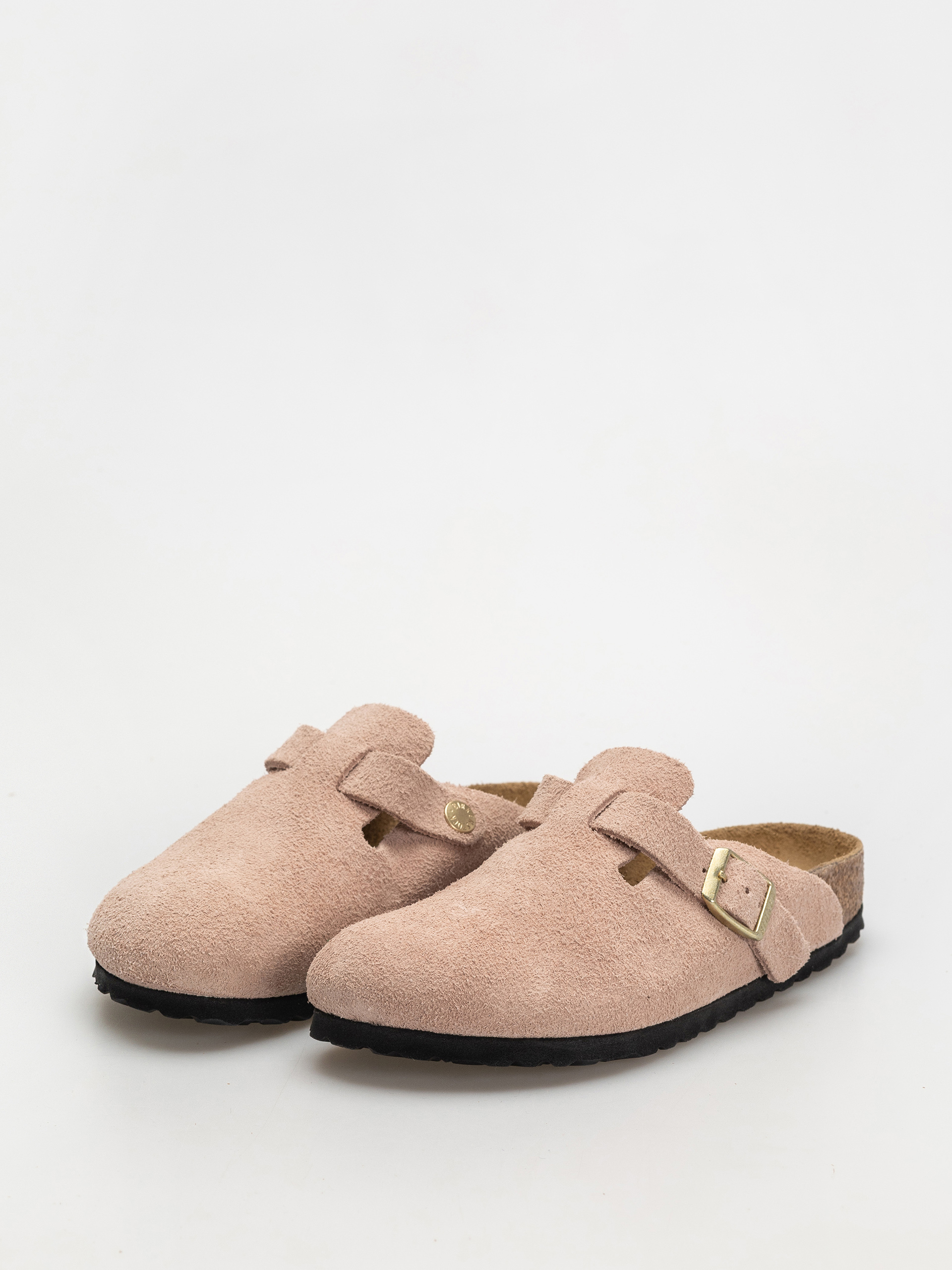 Plážovky Birkenstock Boston Suede Leather Narrow Wmn (light rose)