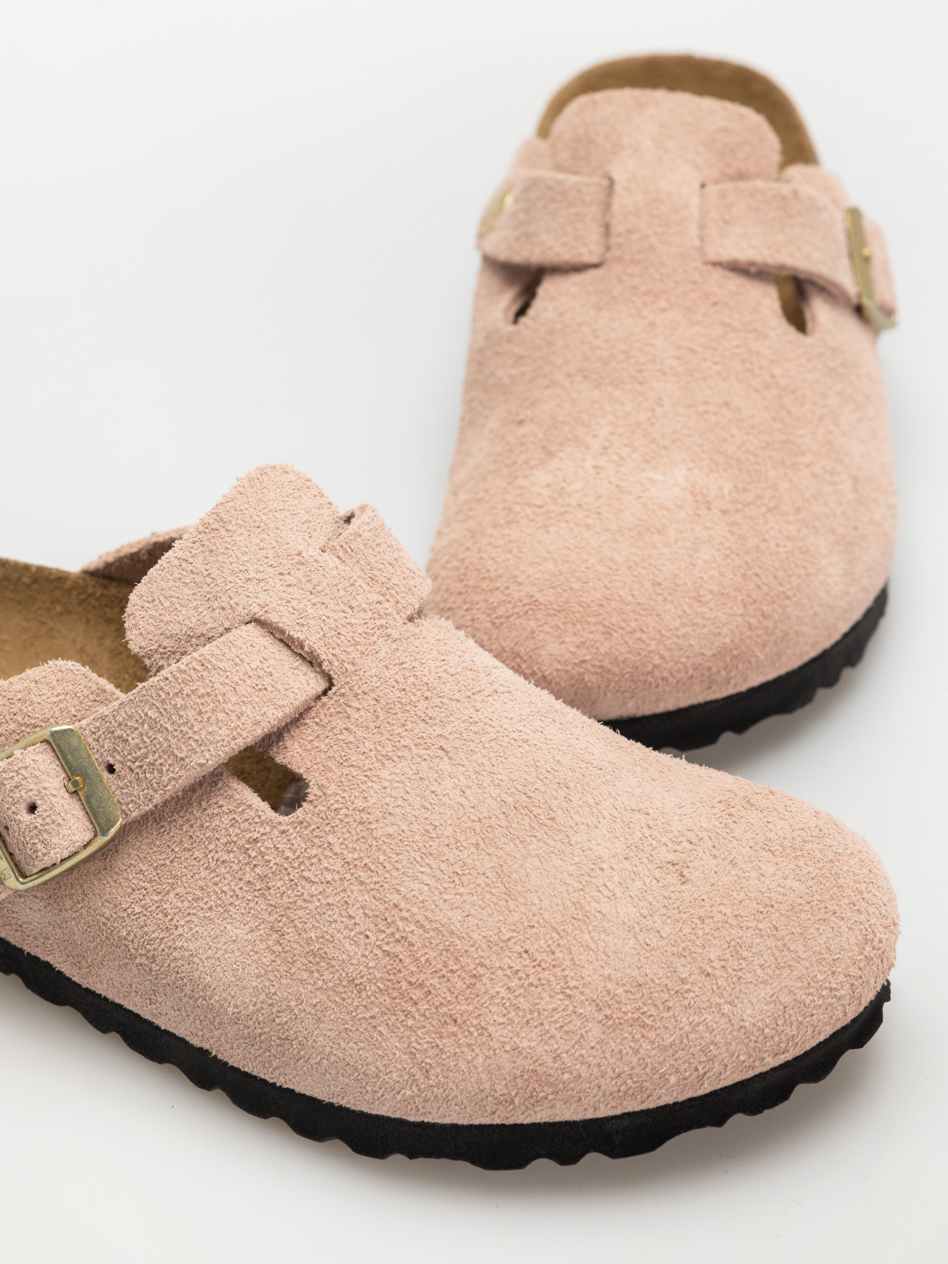 Plážovky Birkenstock Boston Suede Leather Narrow Wmn (light rose)