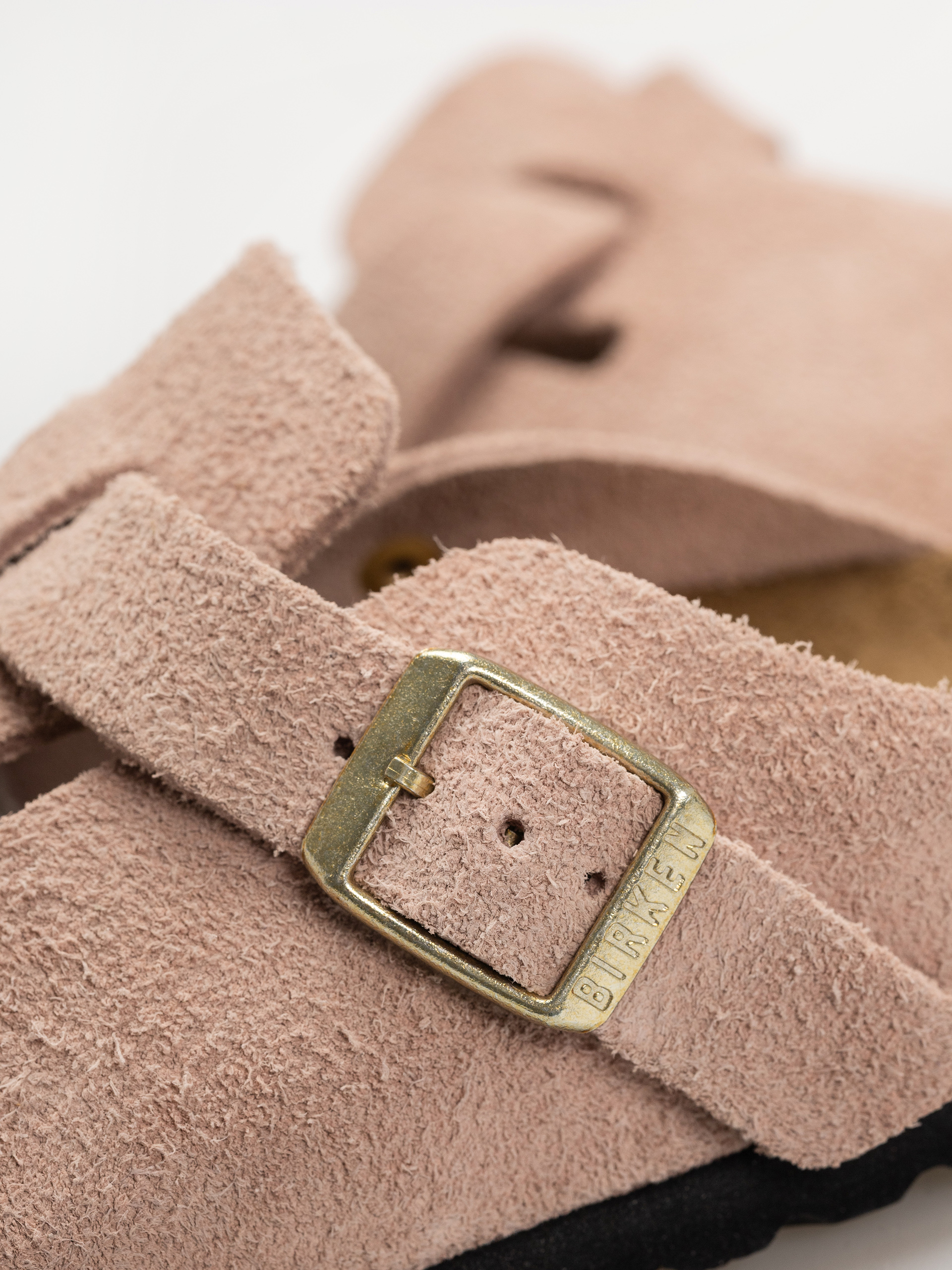 Plážovky Birkenstock Boston Suede Leather Narrow Wmn (light rose)