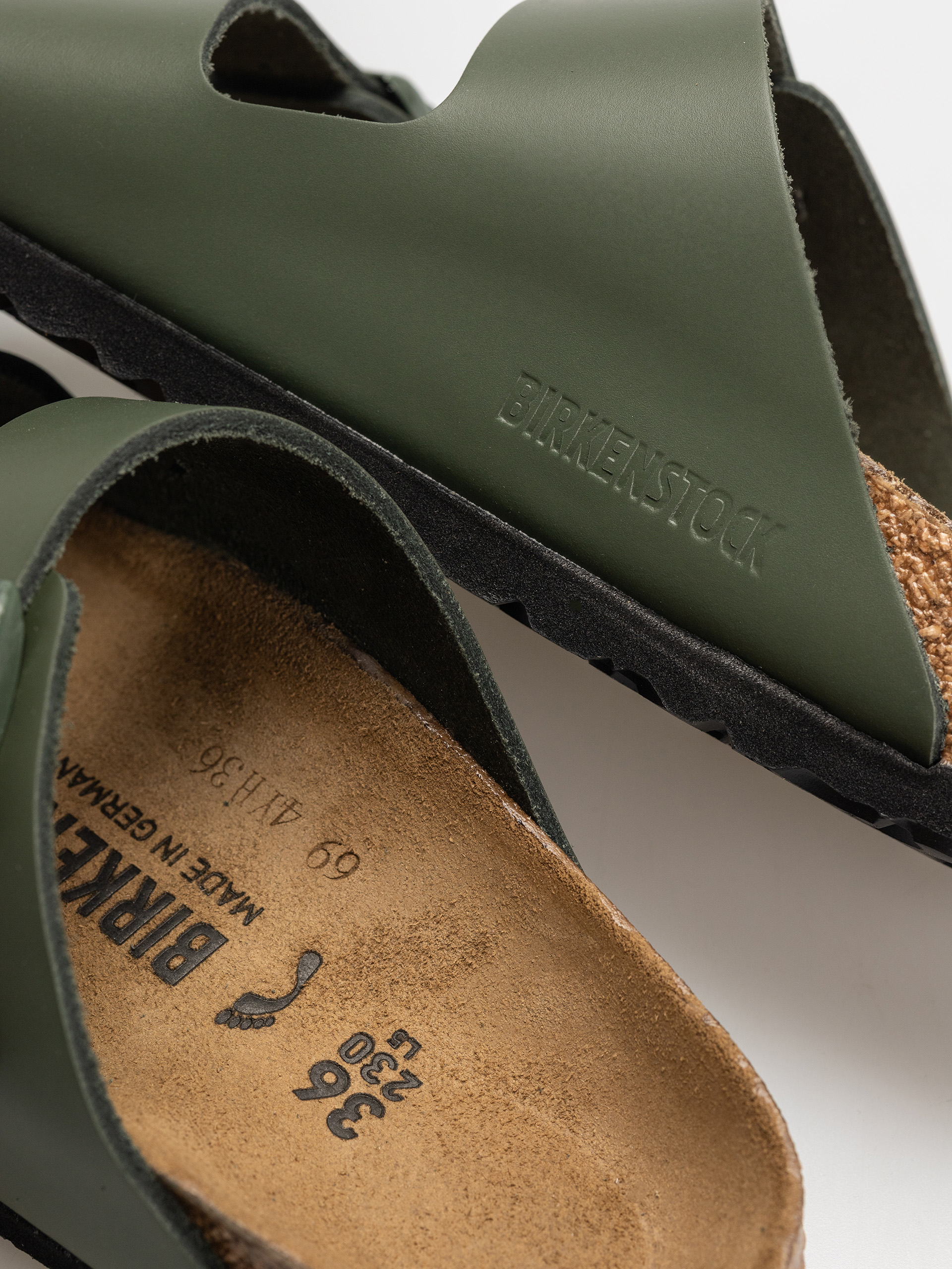 Plážovky Birkenstock Arizona Natural Leather Narrow Wmn (thyme)