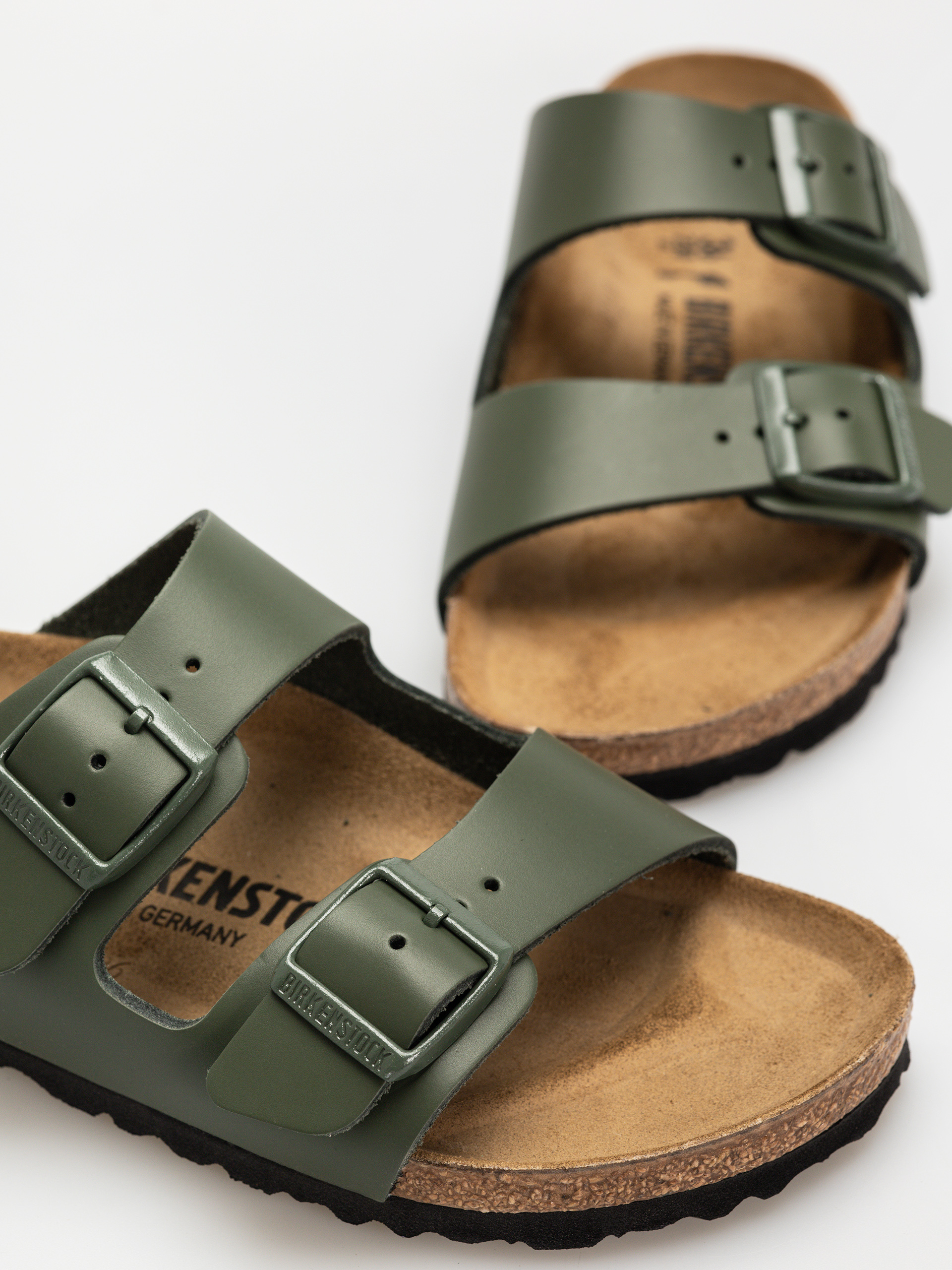 Plážovky Birkenstock Arizona Natural Leather Narrow Wmn (thyme)