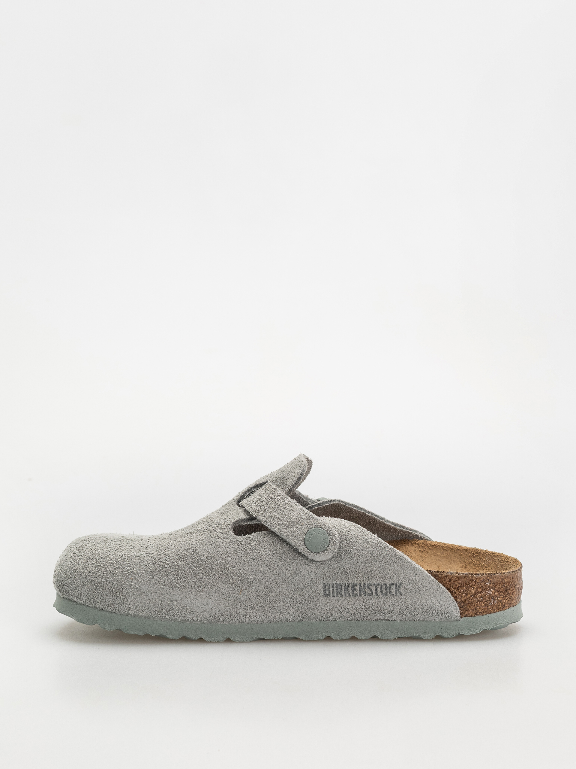 Plážovky Birkenstock Boston Suede Leather Narrow Wmn (pure sage)