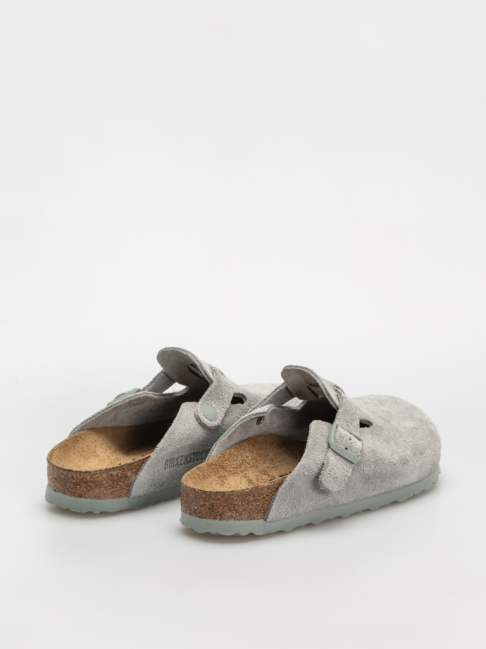 Plážovky Birkenstock Boston Suede Leather Narrow Wmn (pure sage)