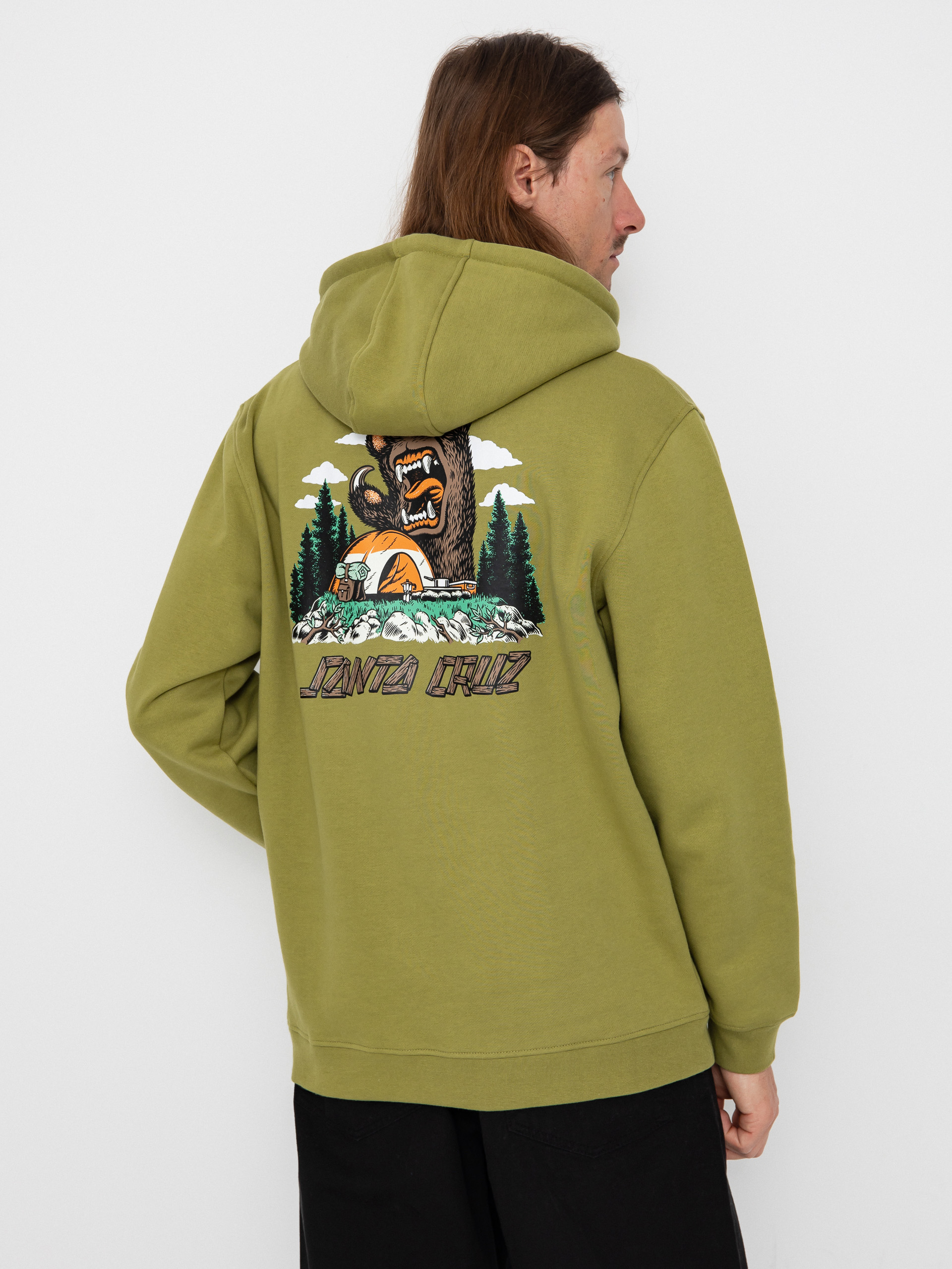 Mikina s kapucí Santa Cruz Screaming Grizzly HD (iguana)