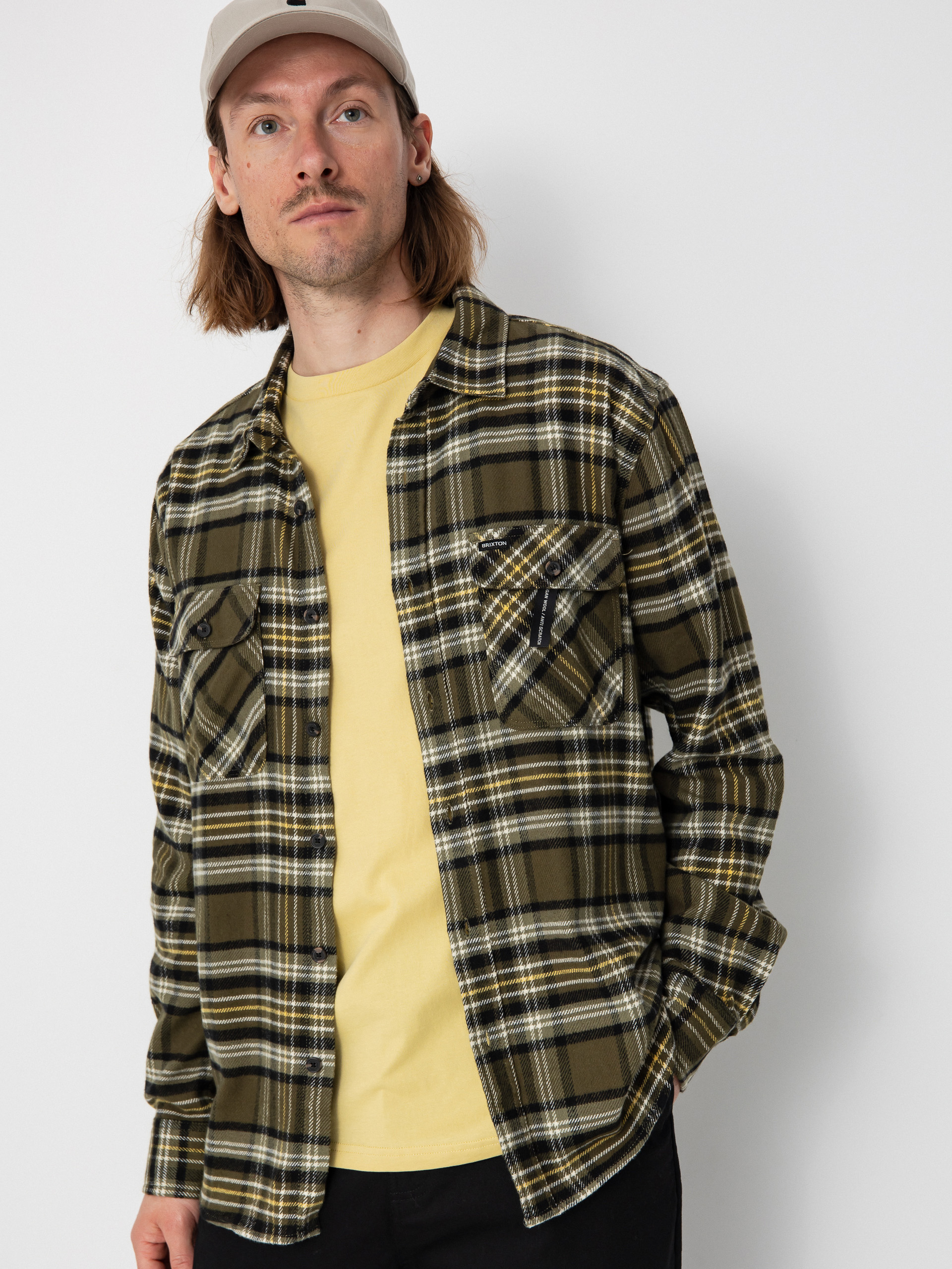 Košile Brixton Bowery Flannel (ivy green/olive surplus/black)