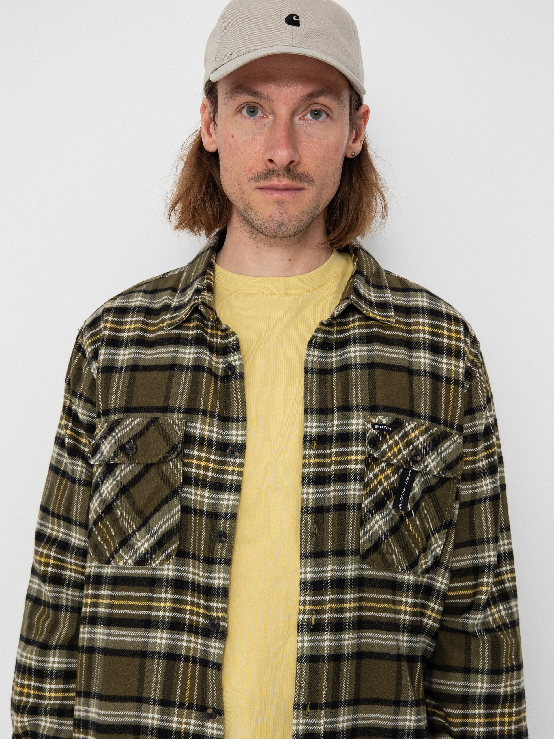 Košile Brixton Bowery Flannel (ivy green/olive surplus/black)