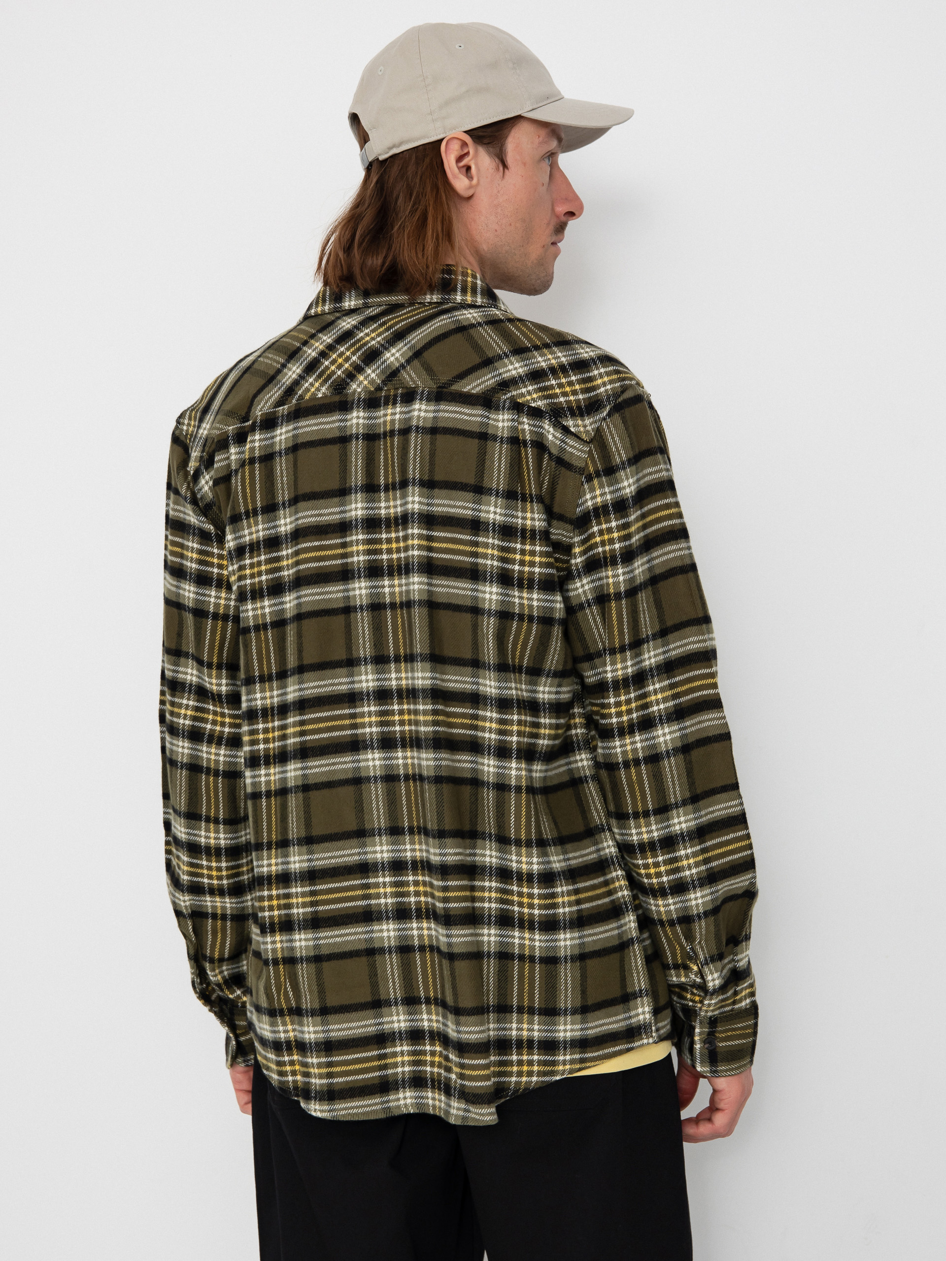 Košile Brixton Bowery Flannel (ivy green/olive surplus/black)