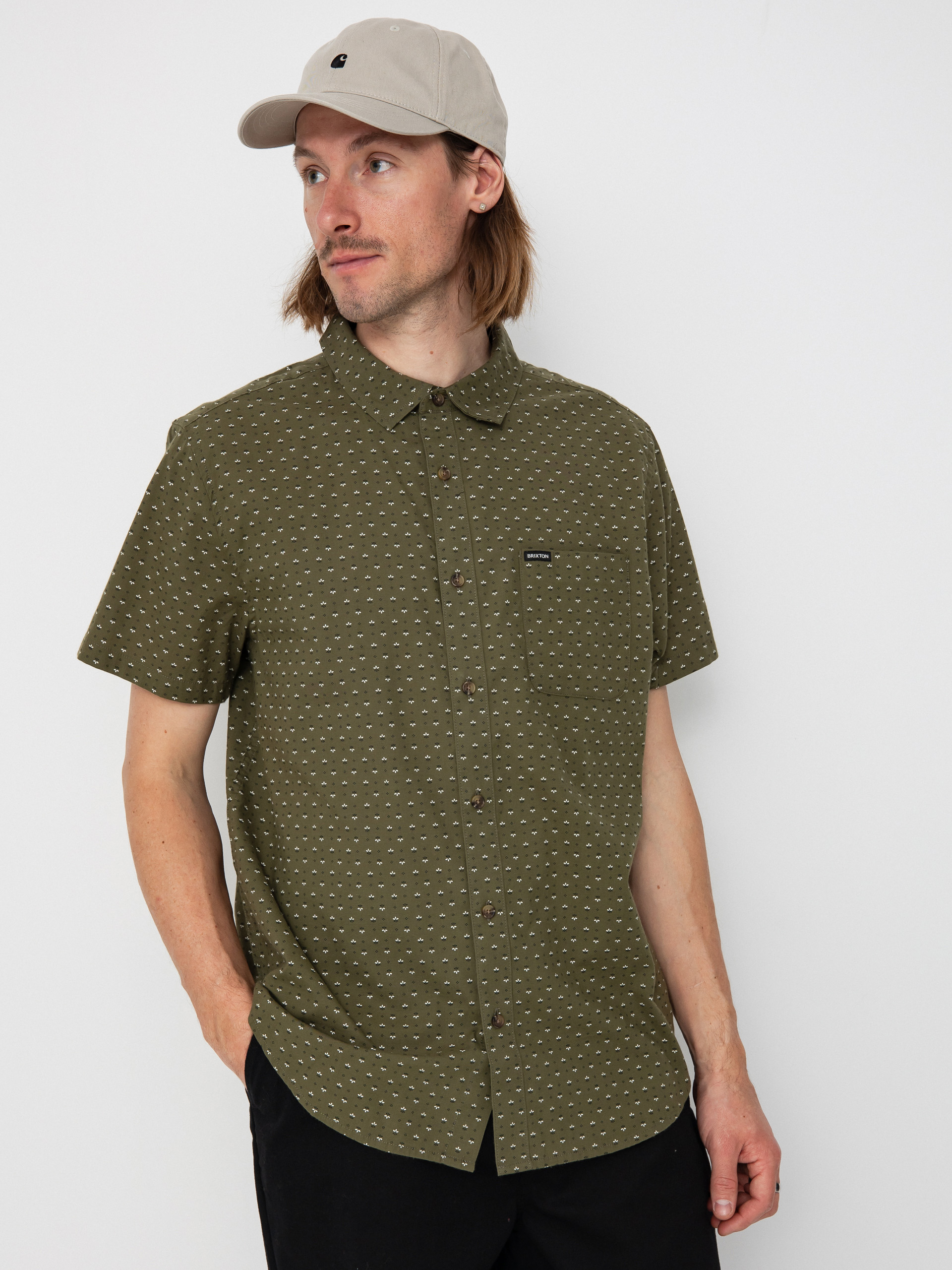Košile Brixton Charter Print (ivy green/micro floral)
