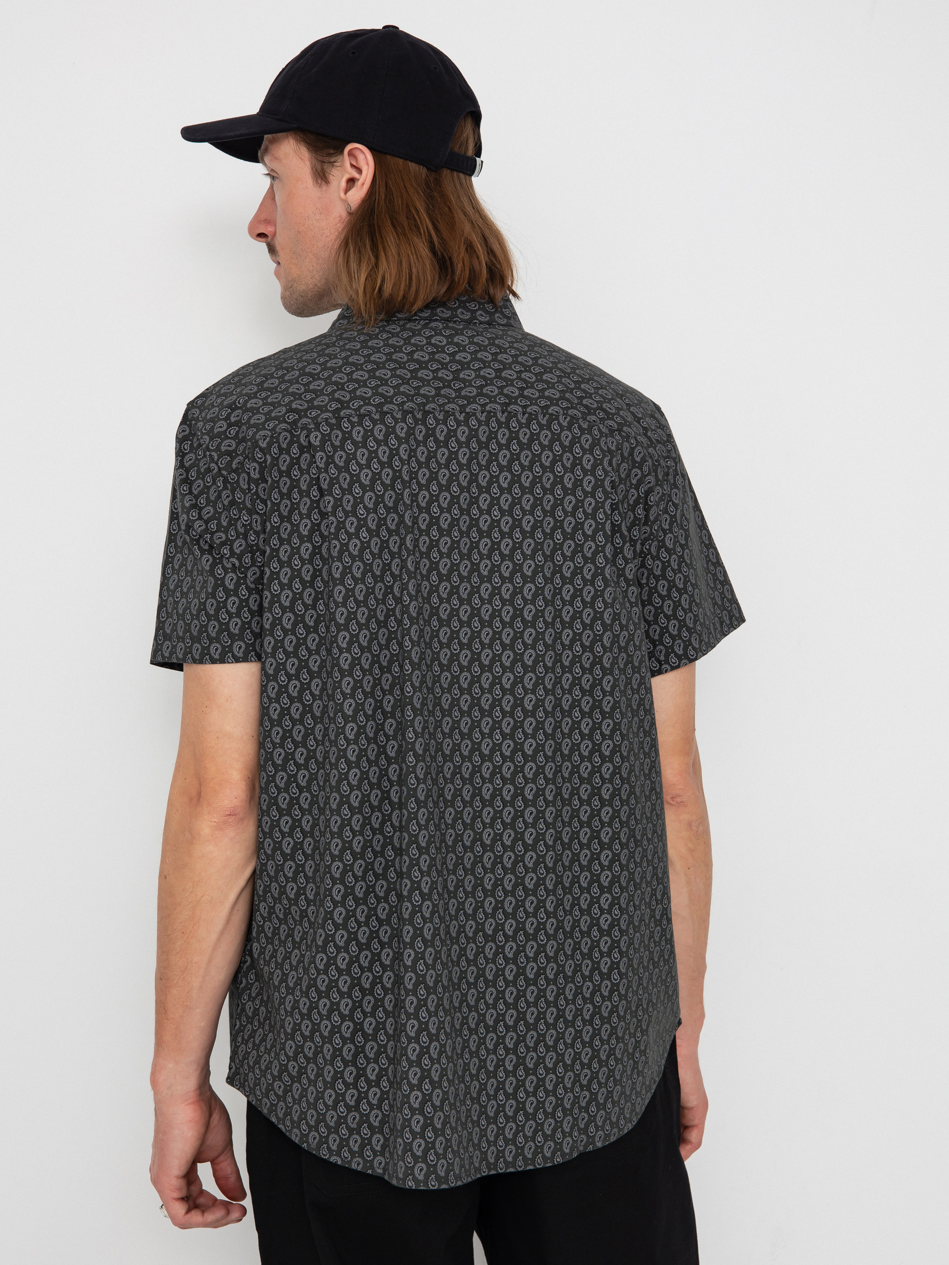 Košile Brixton Charter Print (washed black/paisley)