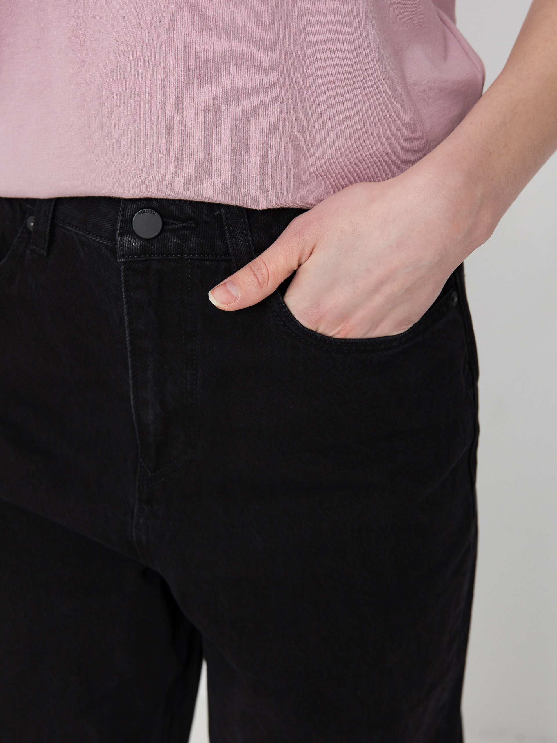 Kalhoty Volcom Stoned Bf Hirise Wmn (black)